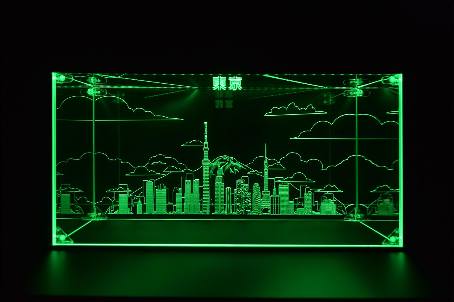 Tokyo Skyline LED Display Case for Diecast Scale Cars, Lego, Action Figures