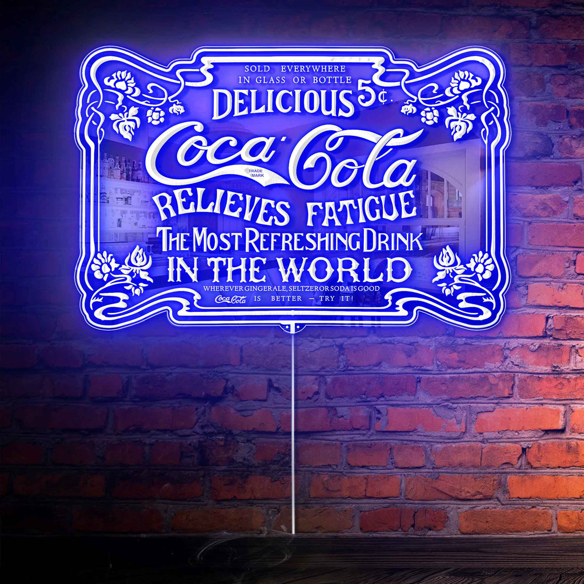 Coca Cola RGB LED Neon Sign with Elegant Mirror Backing | PROLEDSIGN