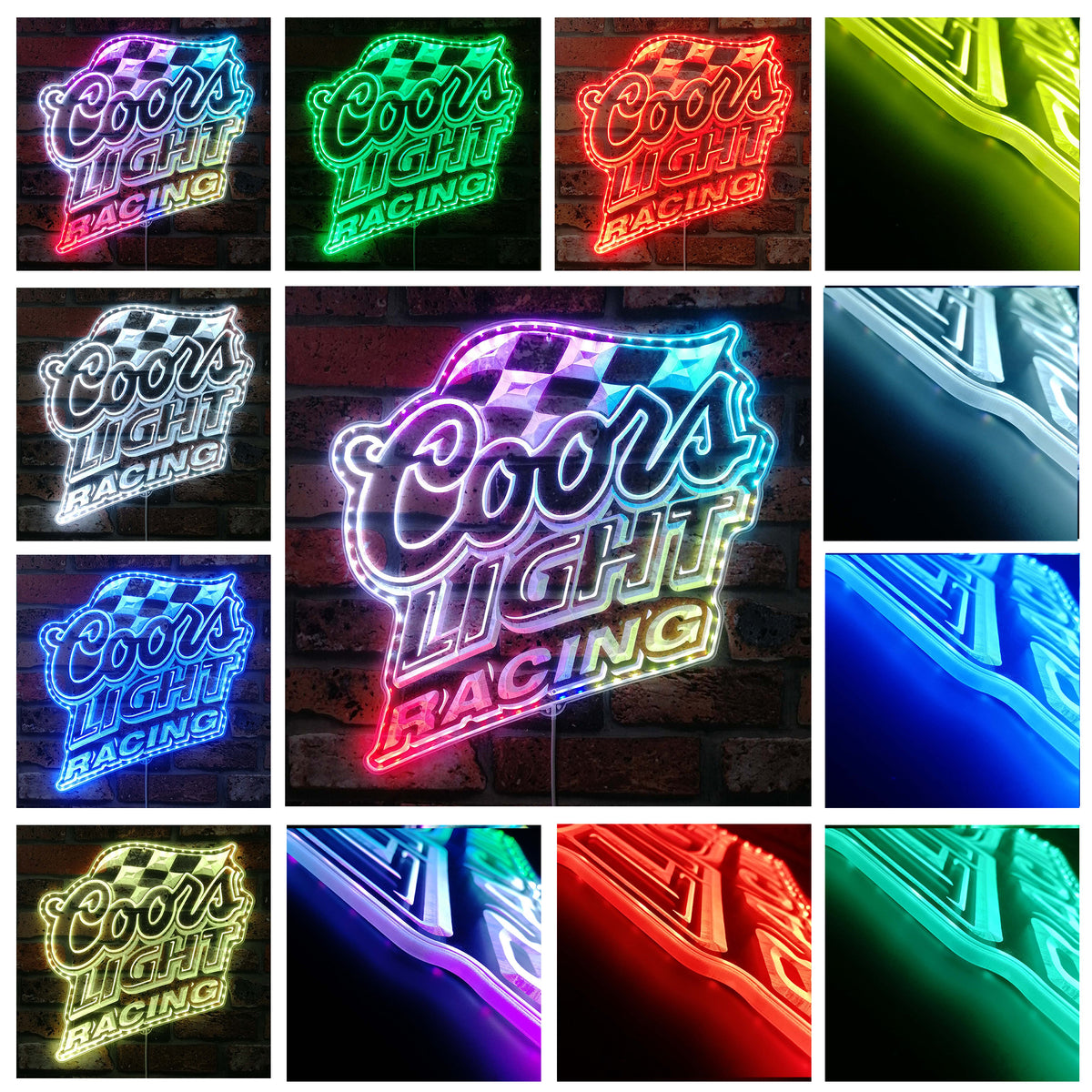 coors light racing Dynamic RGB Edge Lit LED Sign | PROLEDSIGN