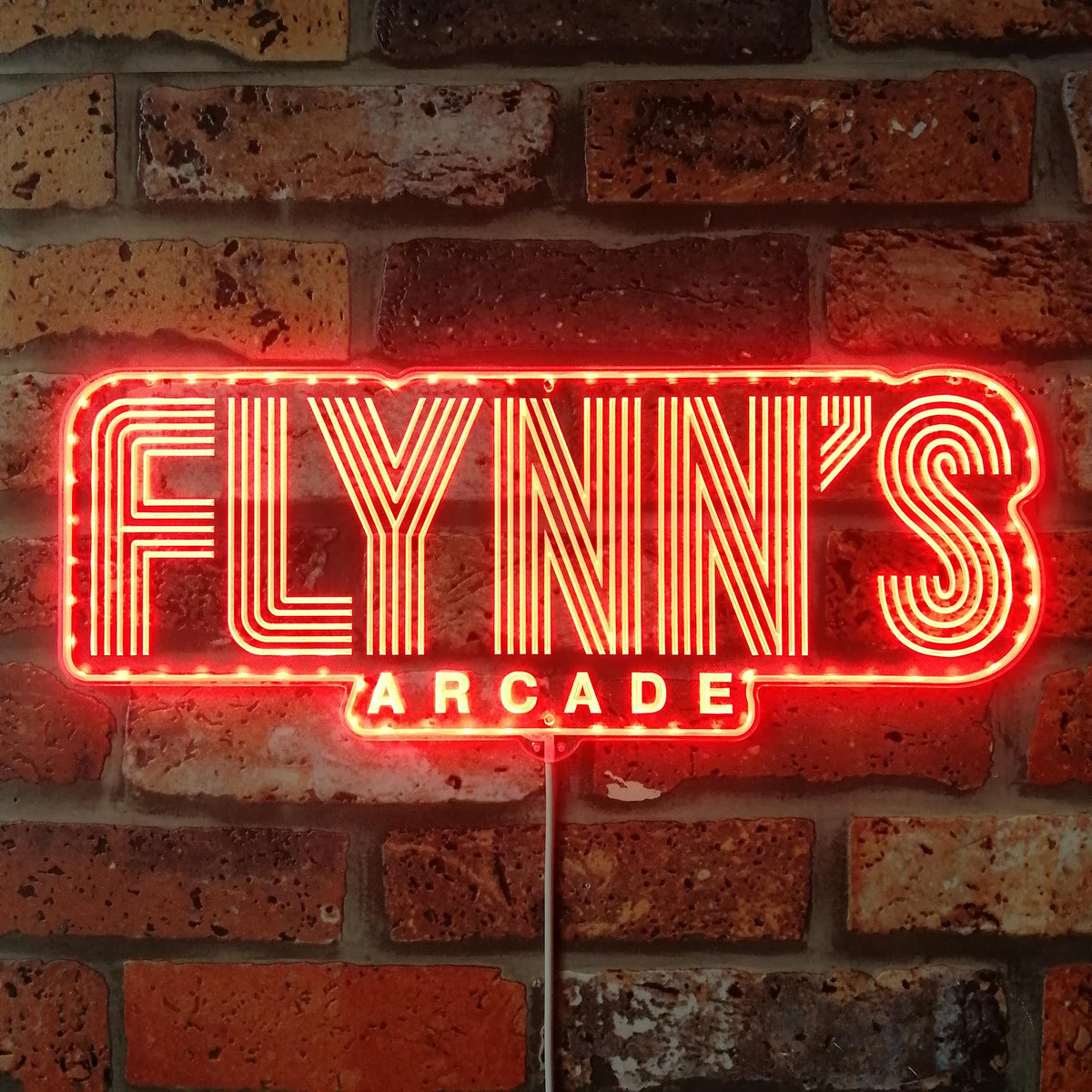 Tron Flynn's arcade Edge Lit LED Sign , Neon like , LED , arcade , Light-up , Wall decor, outlets Tron, fan art