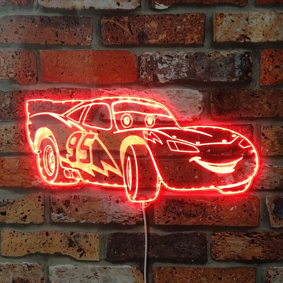 Lightning McQueen Dynamic RGB Edge Lit LED Sign | PROLEDSIGN