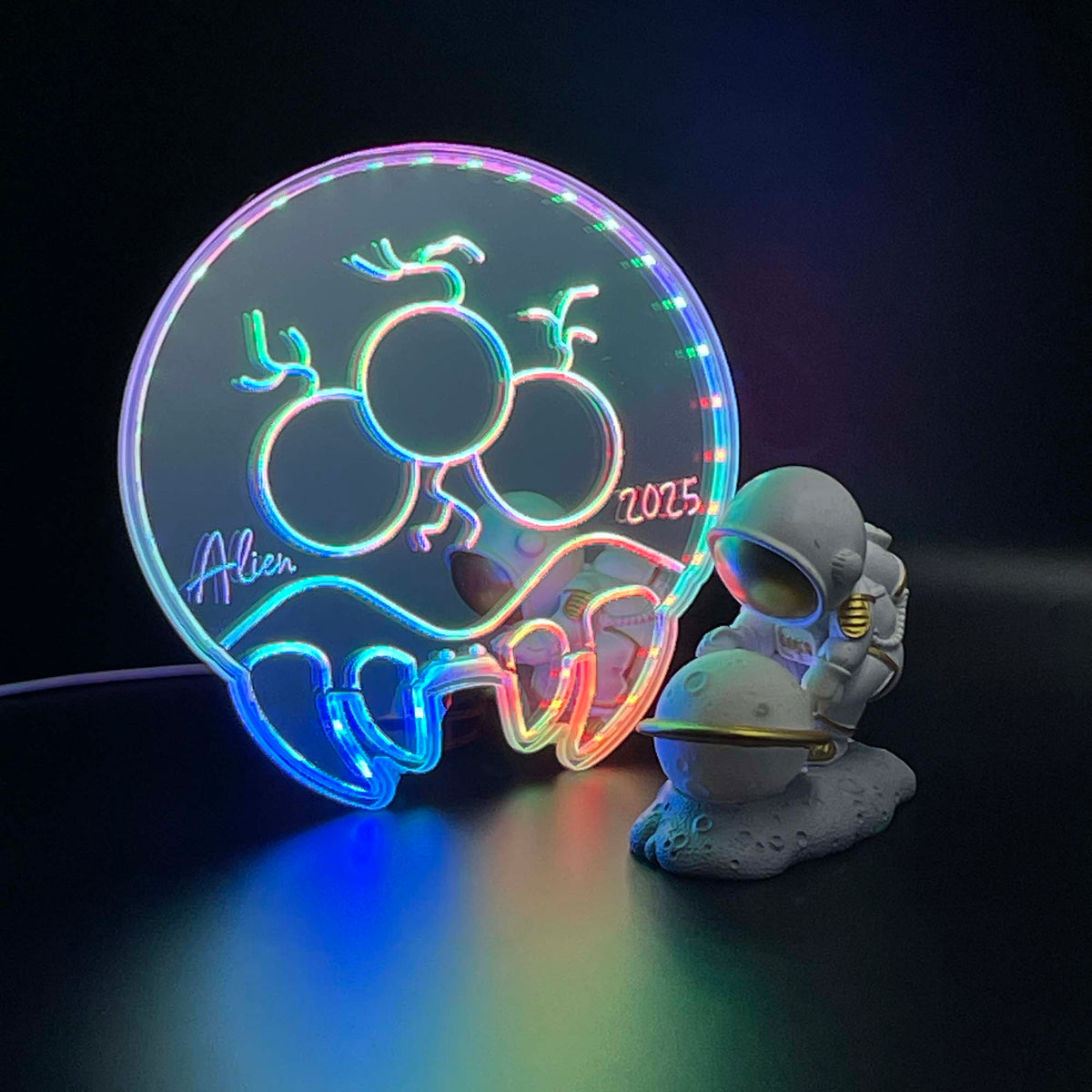 Metroid Alien Larva Dynamic RGB Edge Lit LED Sign | PROLEDSIGN