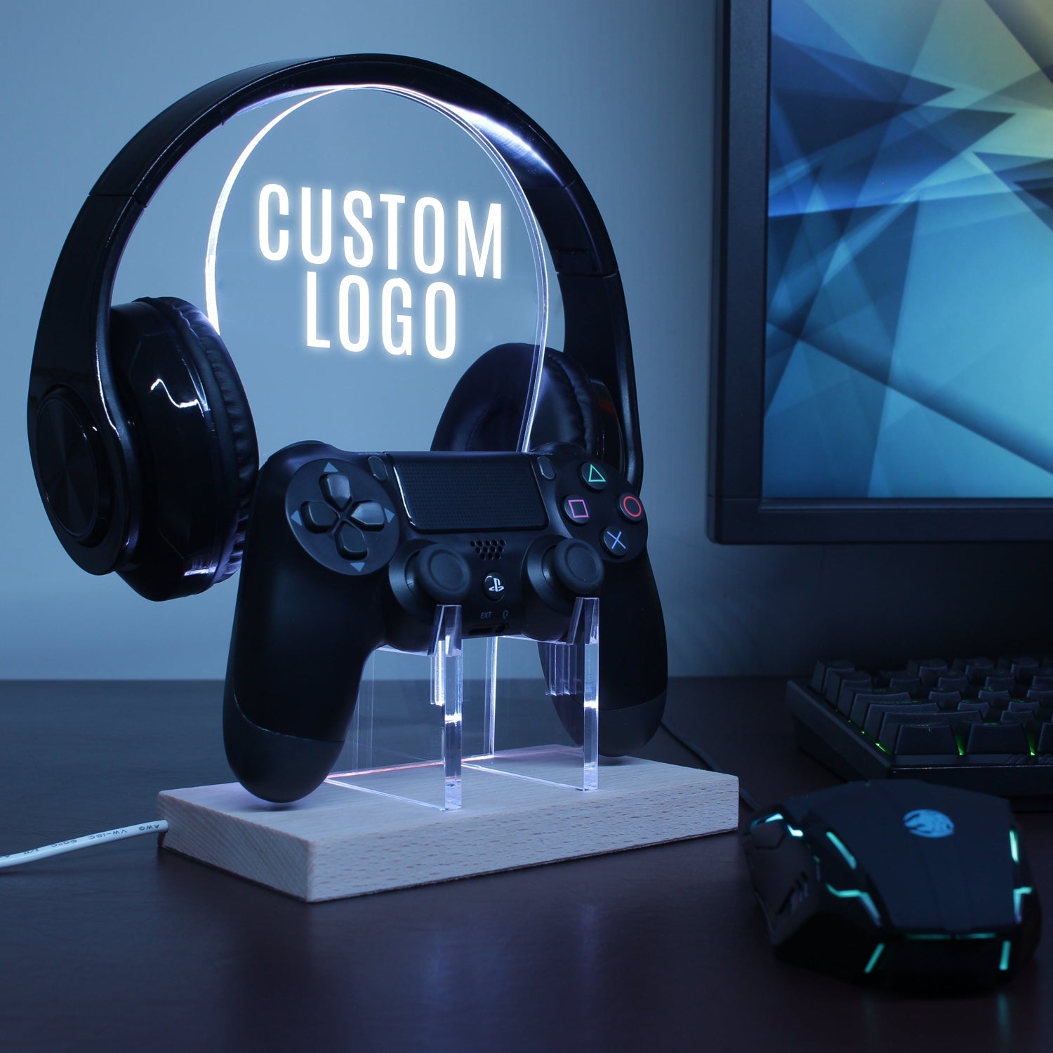 Custom Logo LED Gaming Headset Controller Stand