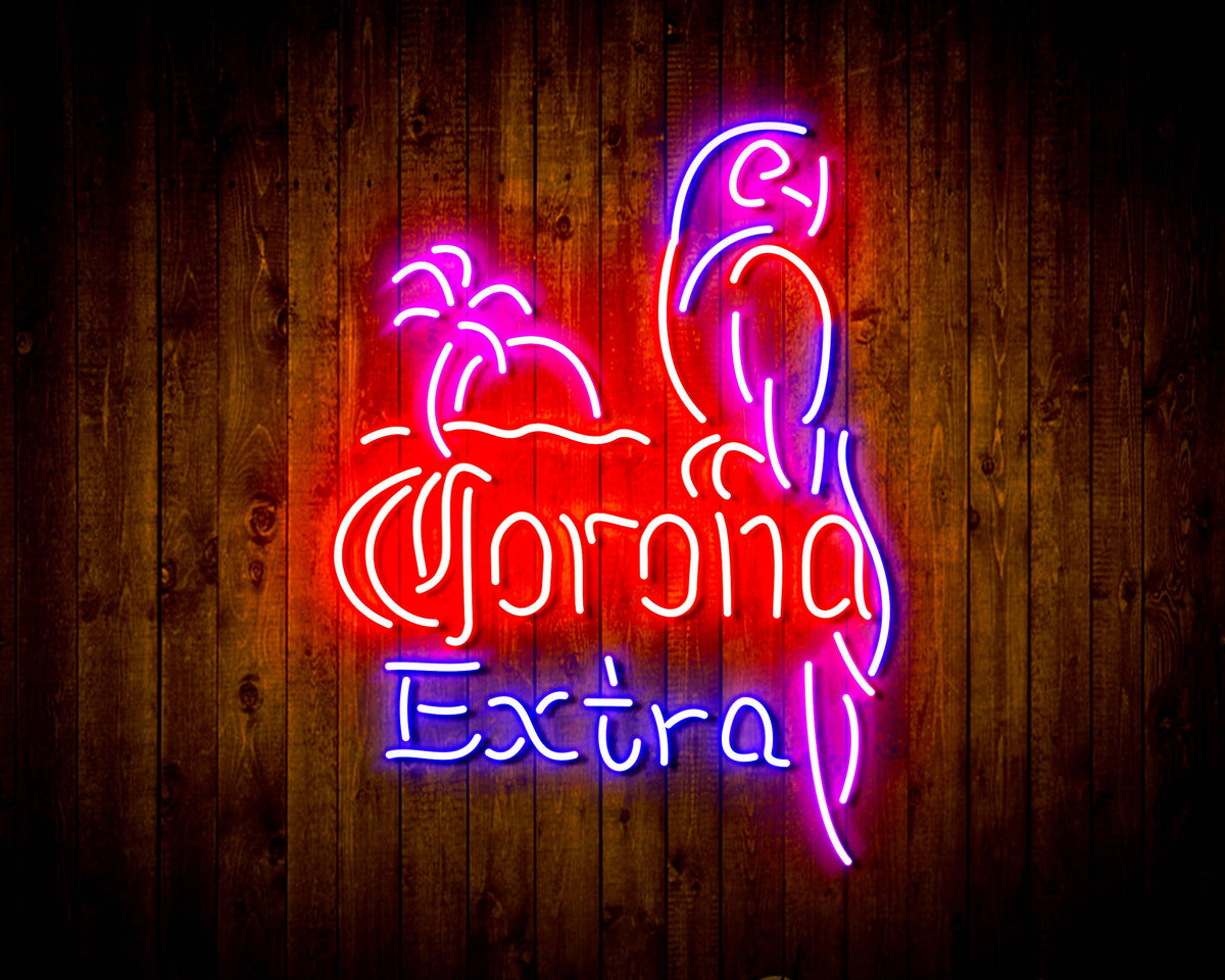 【希少】Corona Extra ダブルネオンクロック ・稼働品 Corona Extra with Cadinal Handmade Neon Flex LED Sign | PRO LED SIGN