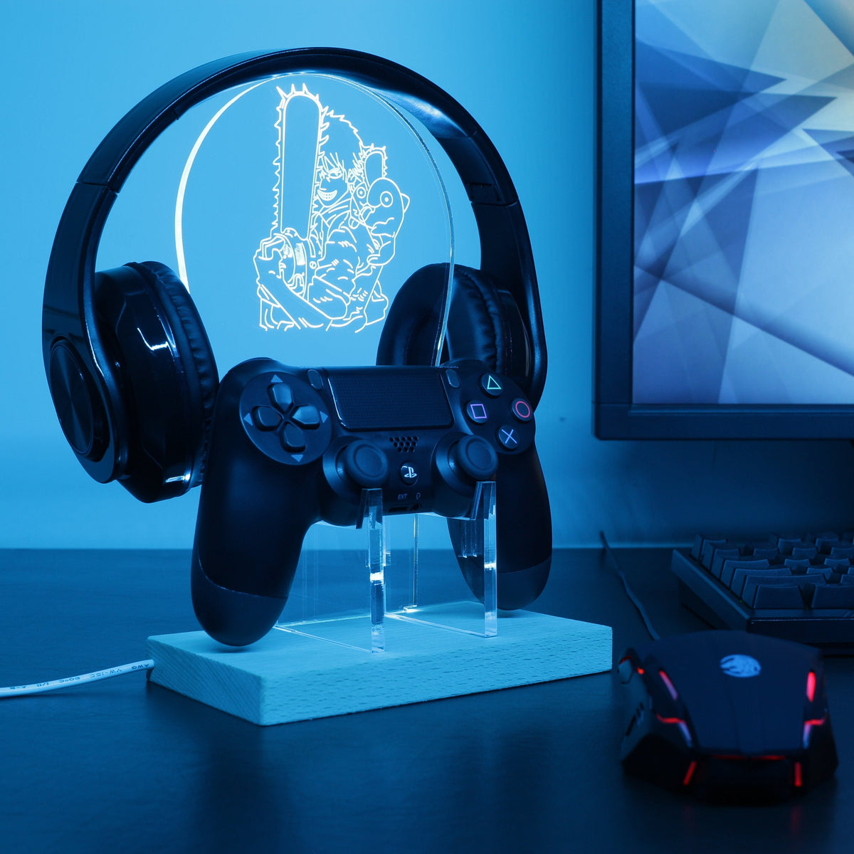 Chainsaw Man LED Gaming Headset Controller Stand PRO LED SIGN