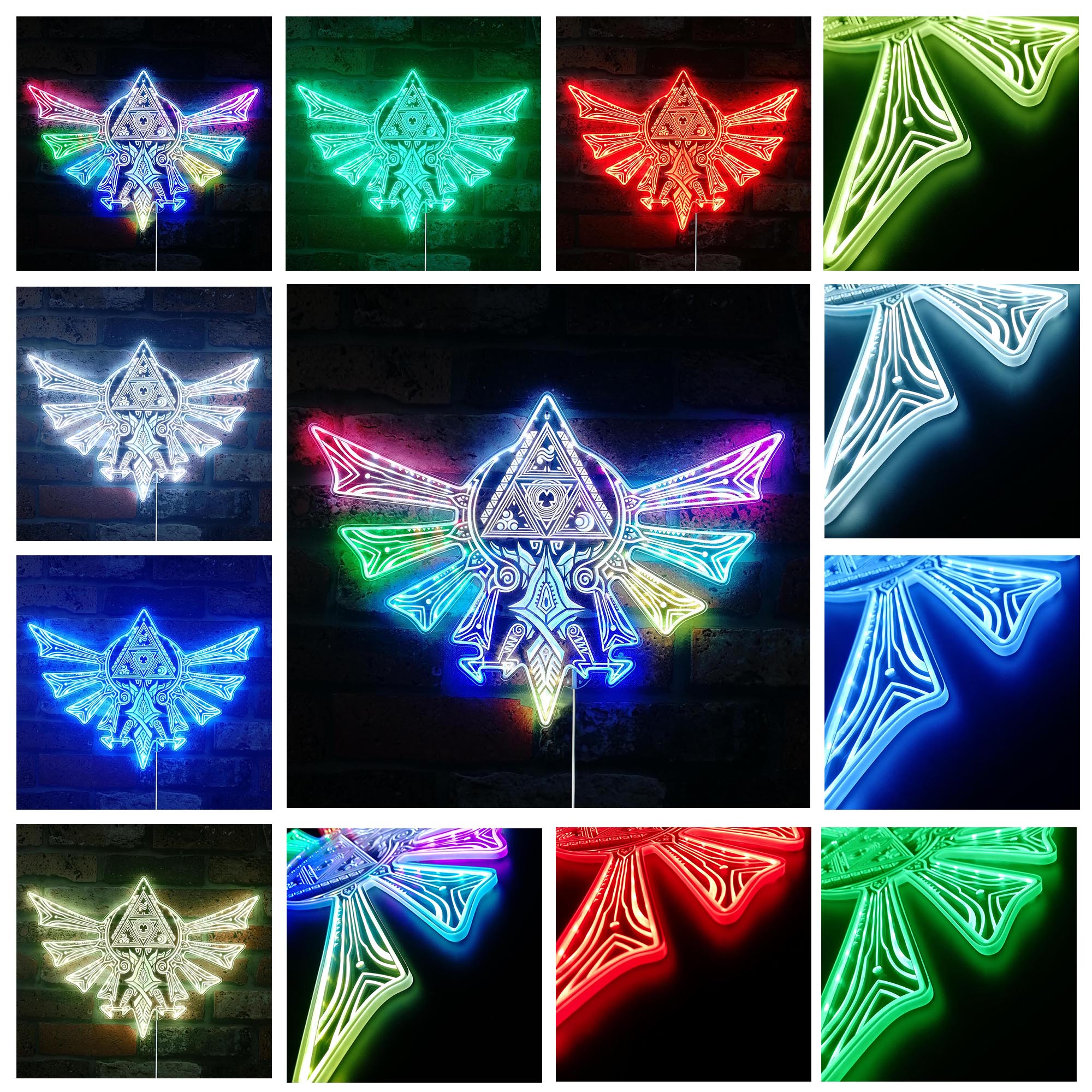 Legend of Zelda Triforce Dynamic RGB Edge Lit LED Sign