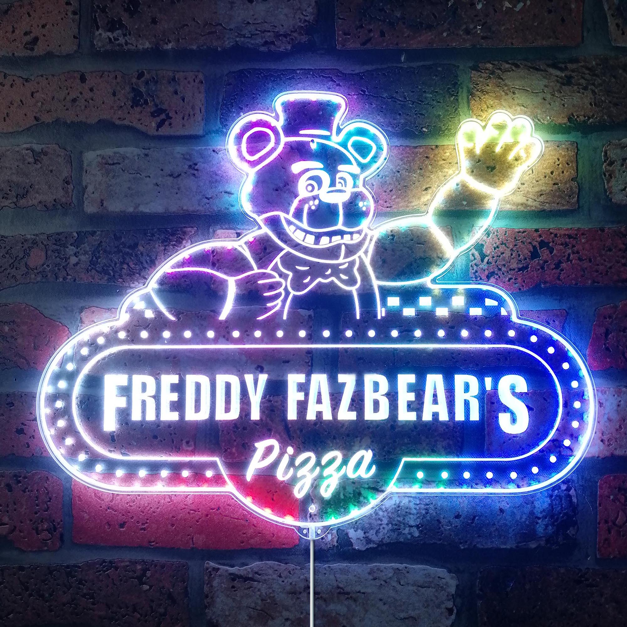 Freddy Fazbear's Pizza Dynamic RGB Edge Lit LED Sign