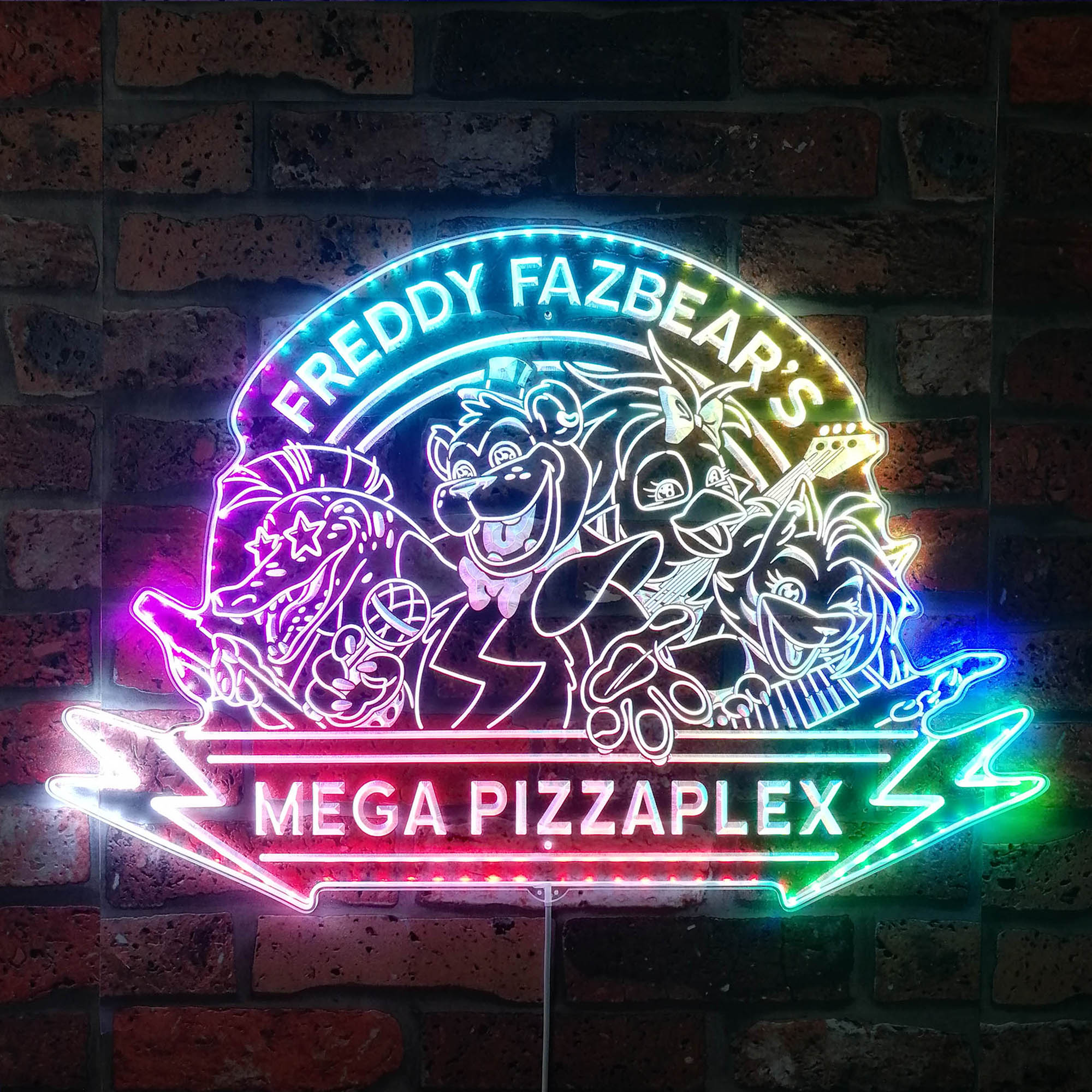 Freddy Fazbear's Pizza Dynamic RGB Edge Lit LED Sign