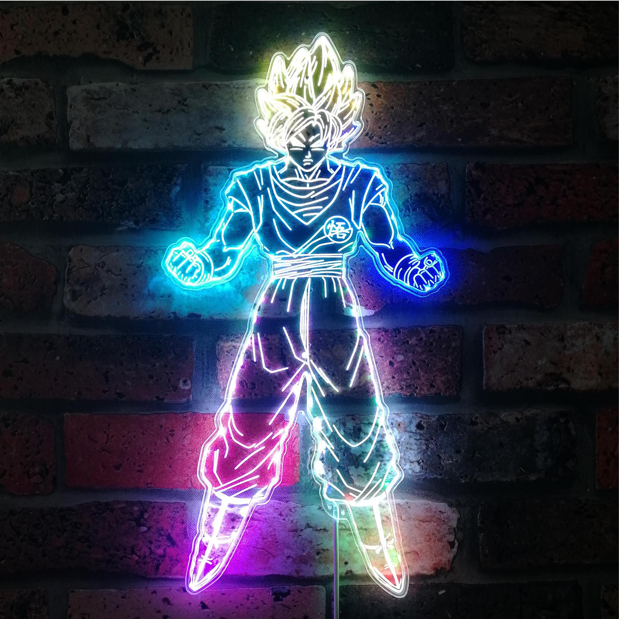 Goku Supersaiyan Dynamic RGB Edge Lit LED Sign