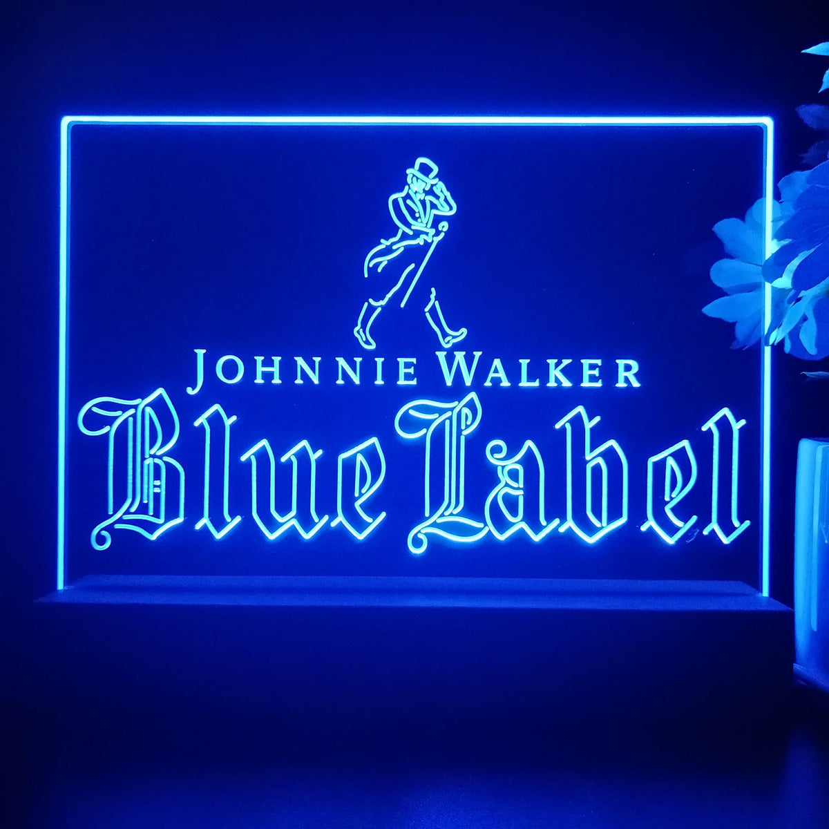 Johnnie Walker Blue Label Whiskey Neon Pub Bar Sign LED Lamp