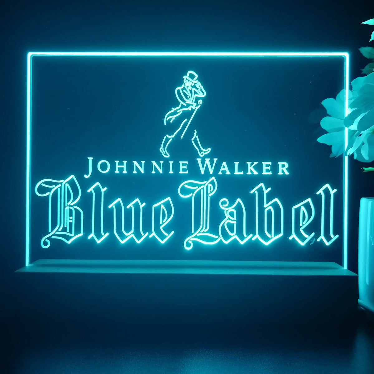 Johnnie Walker Blue Label Whiskey Neon Sign Pub Bar Lamp