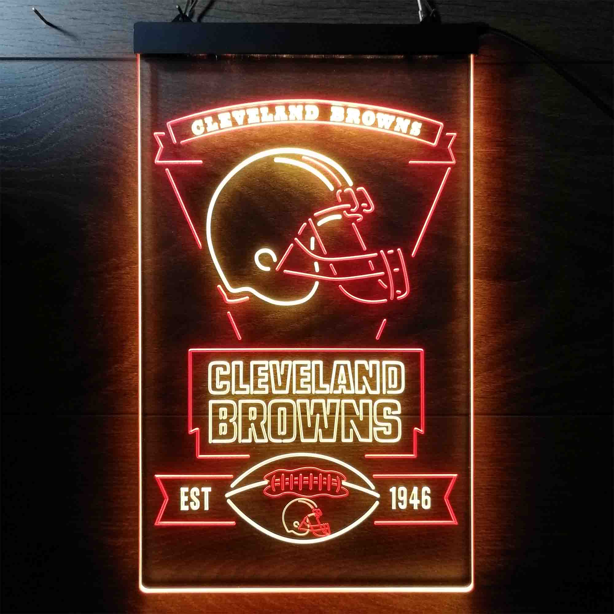 Cleveland Browns Est. 1946 Dual Color LED Neon Sign ProLedSign