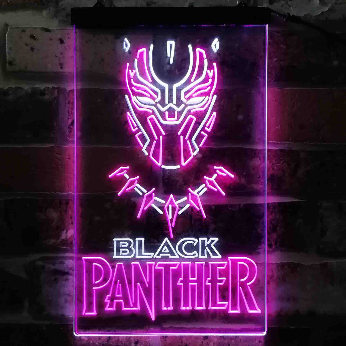 Black Panther movie logo neon wall hot clock