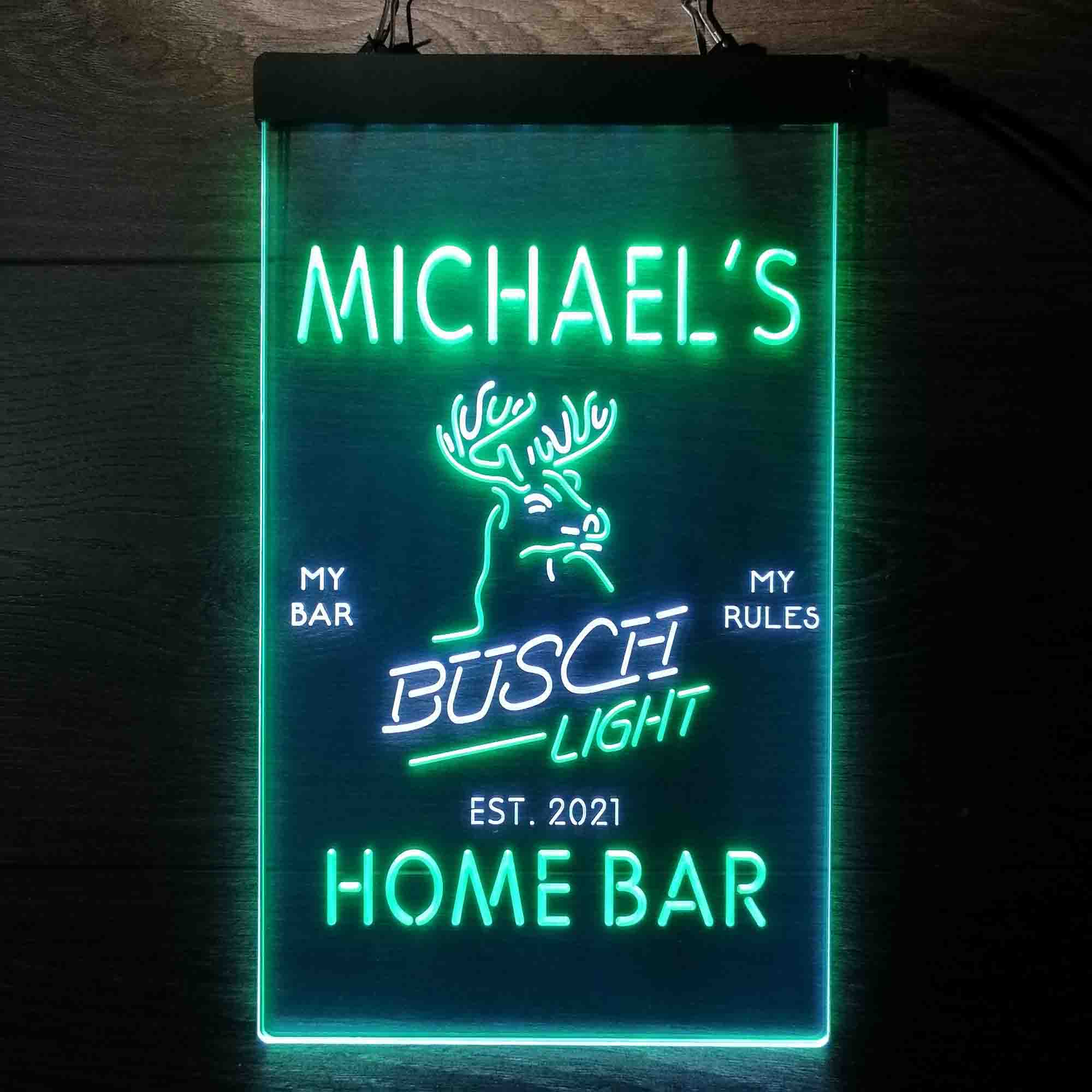 Personalized Busch Light Beer Deer Bar Neon-Like LED Sign