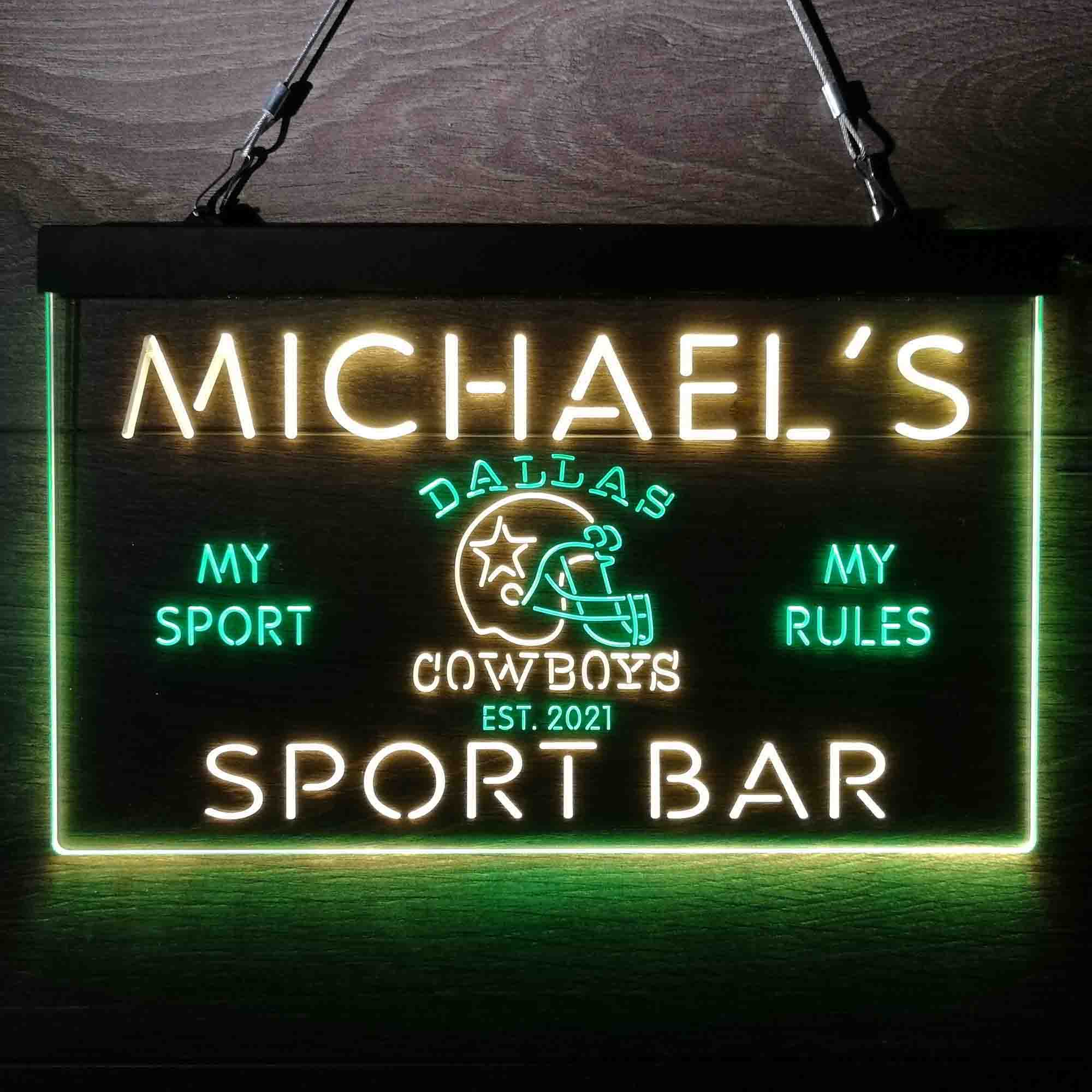 Personalized Dallas Cowboys Neon-Like LED Sign