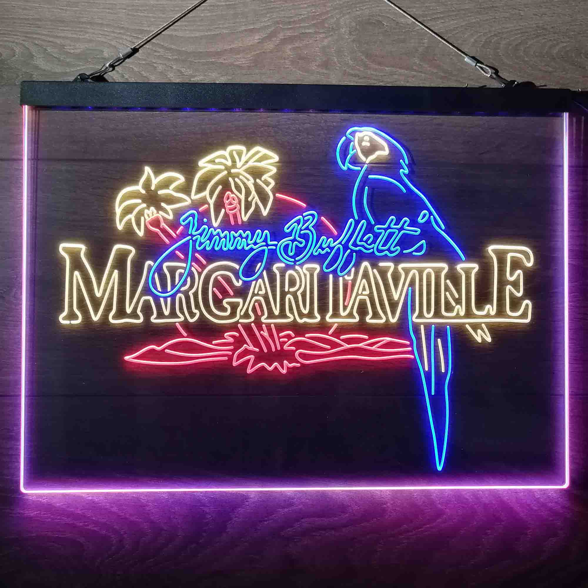 Margaritaville Jimmy Buffett Parrot Neon 3-Color LED Sign Neon 3-Color LED Sign