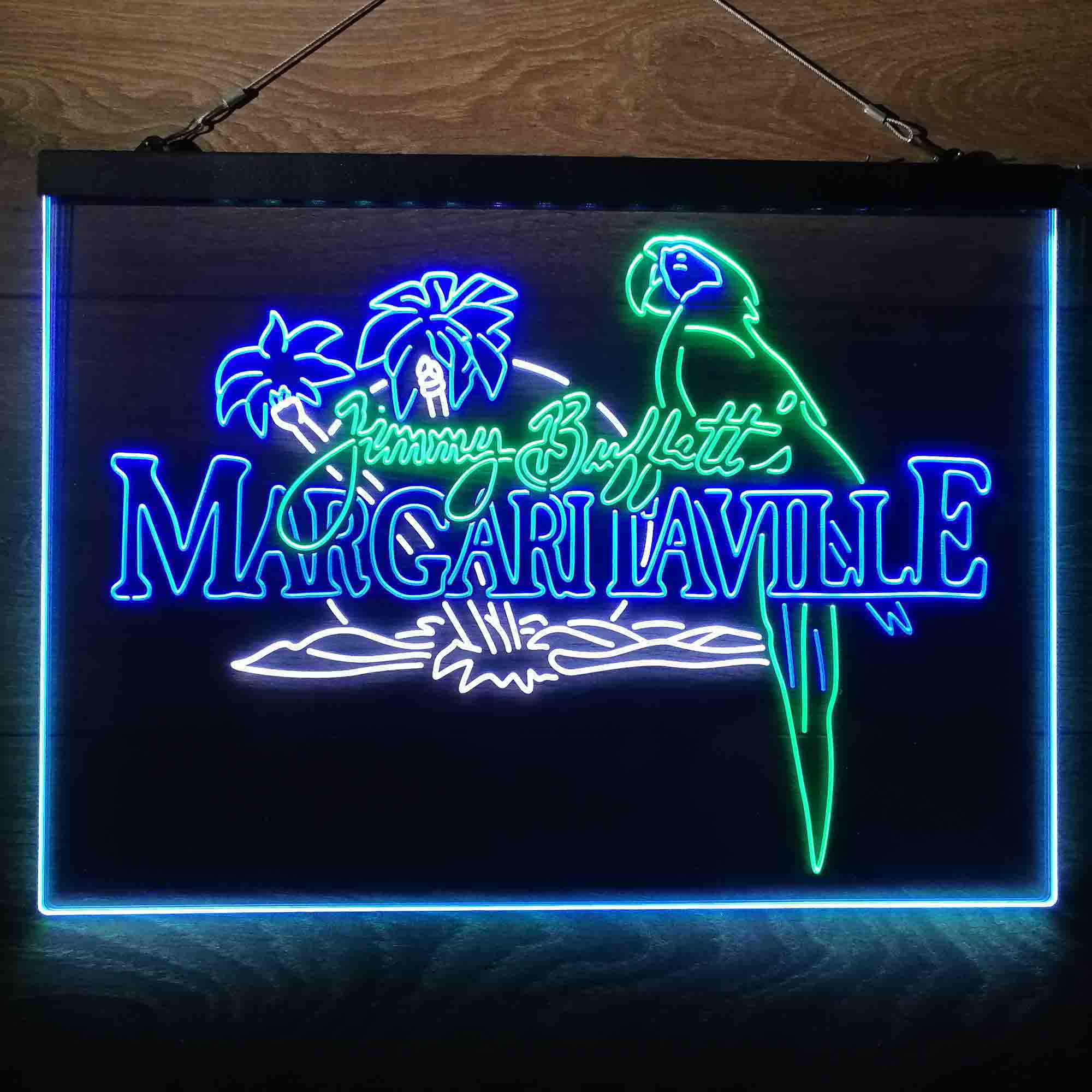 Margaritaville Jimmy Buffett Parrot  Neon 3-Color LED Sign