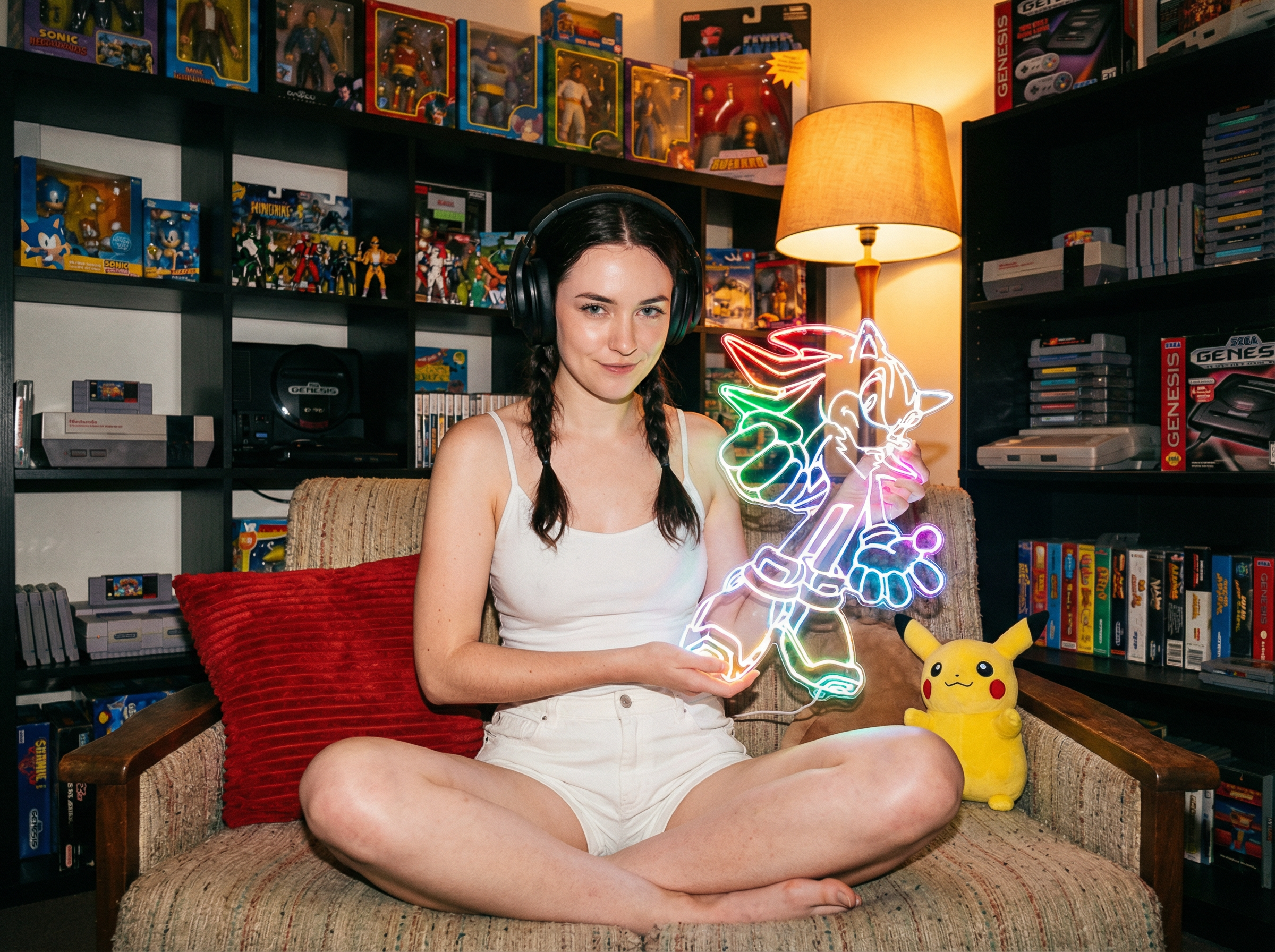 Shadow the Hedgehog Sonic Neon LED Sign with Dynamic RGB Colors