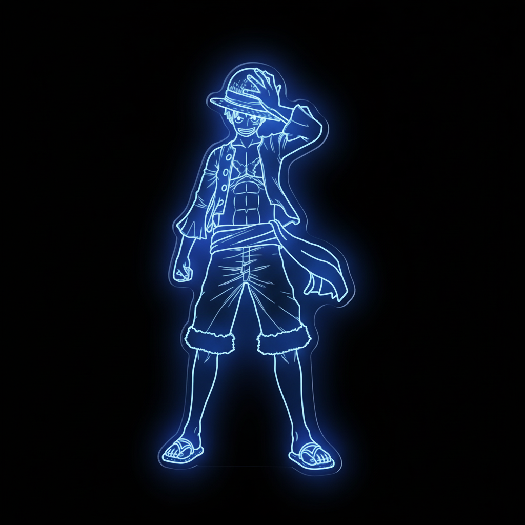 One Piece Luffy Neon LED Sign with Dynamic RGB Colors