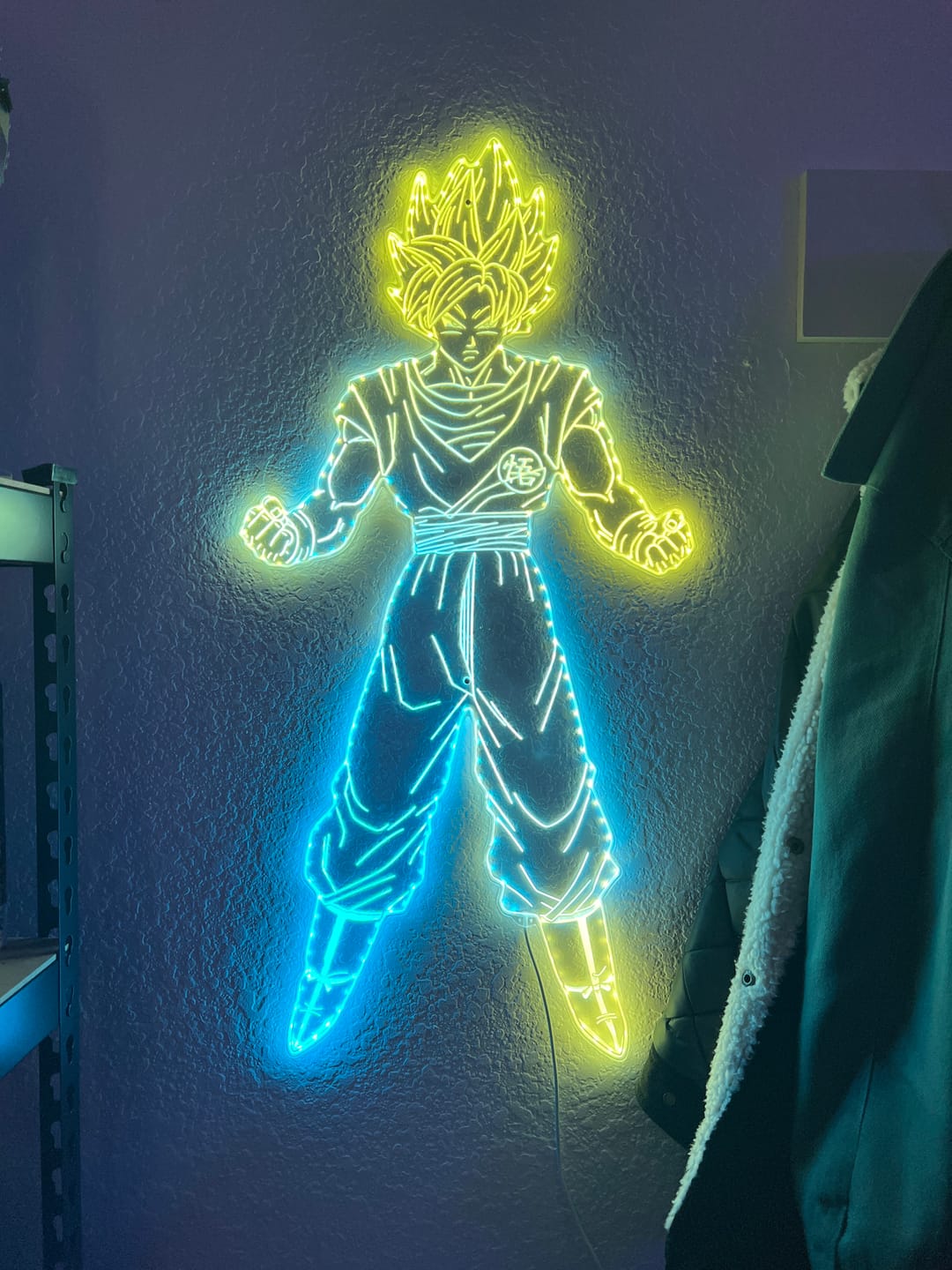 Dragonball Goku Supersaiyan Dynamic RGB Edge Lit LED Sign