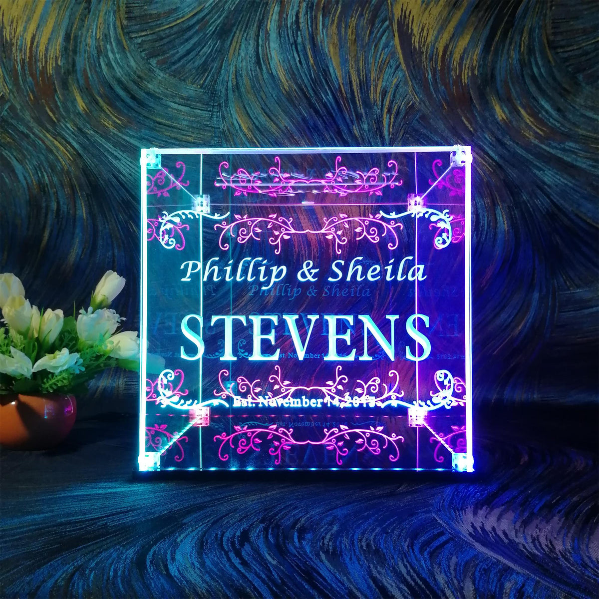 Personalized Wedding Card LED Lighting Box, Wedding Envelope Box, Wedd