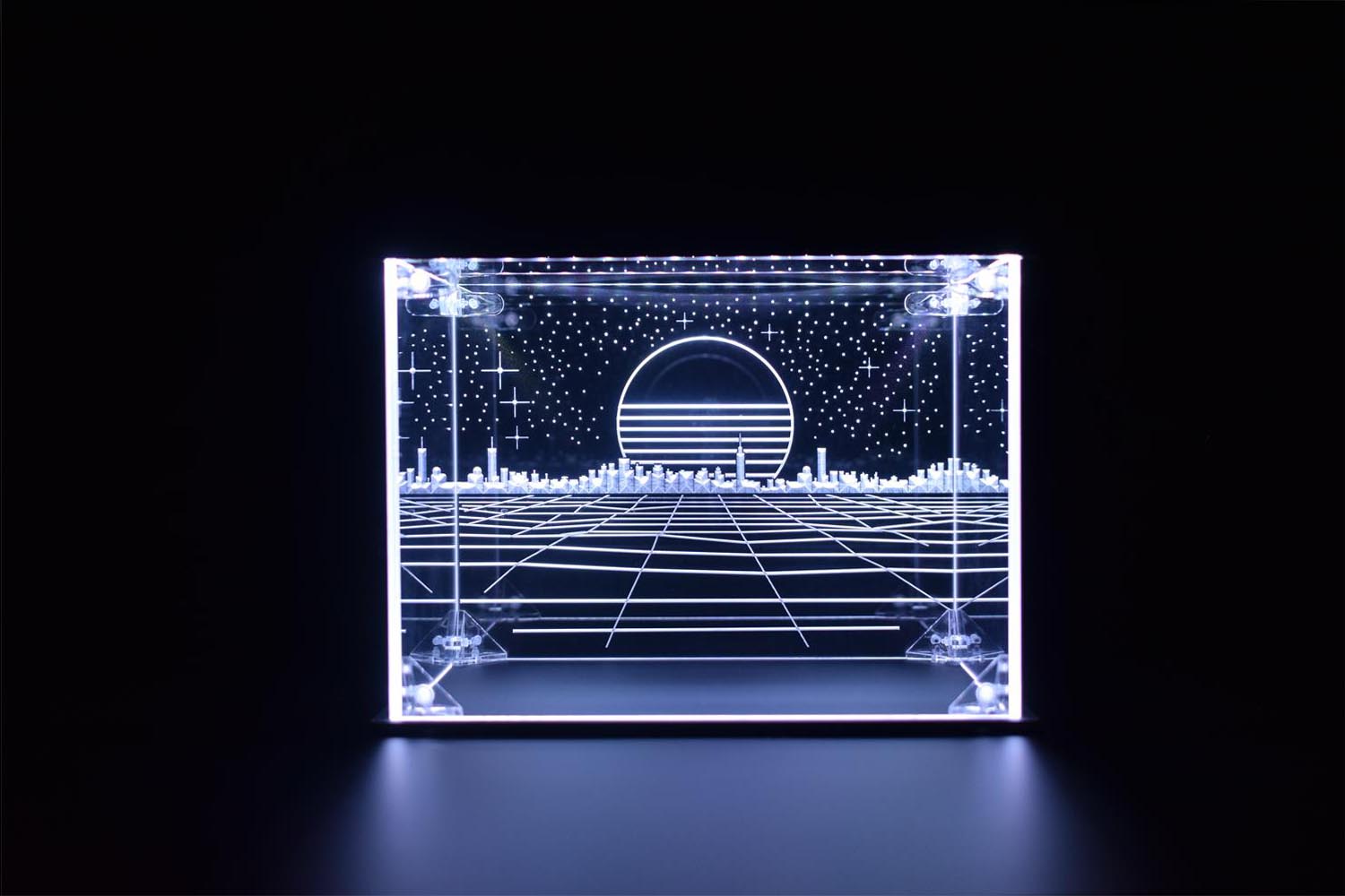 Diecast Scale Cars Model Skyline LED Display Case