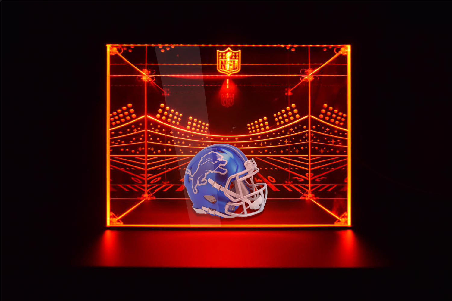 Detroit Lions Football Helmet LED Light Display Case Detroit Lions Football Helmet LED Light Display Case