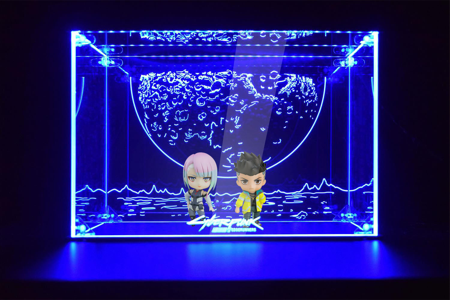 LED Display Case for Funko Pop Cyberpunk Edgerunners Lucy & David Figures