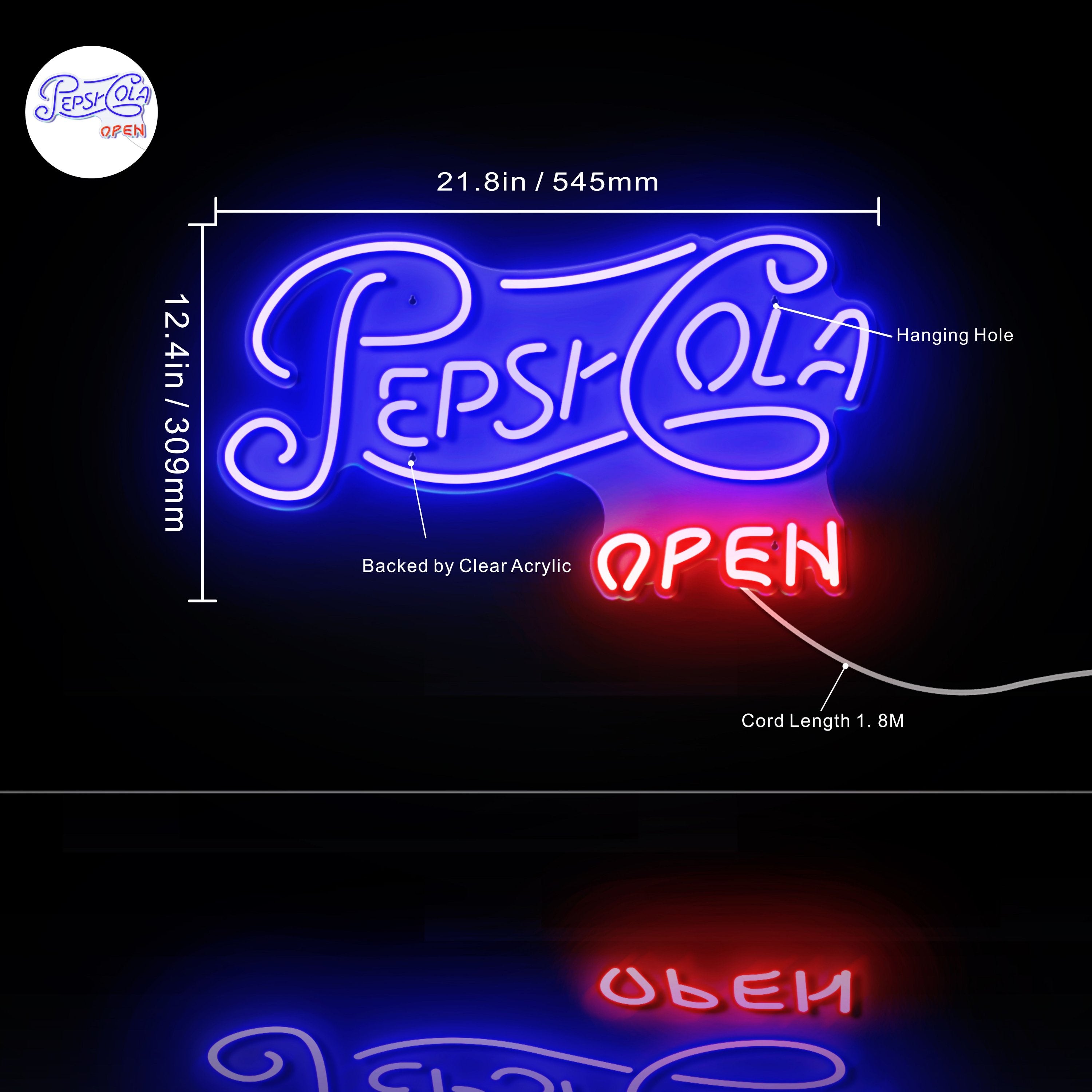 Pepsi Cola Open Sign Large Flex Neon LED Sign