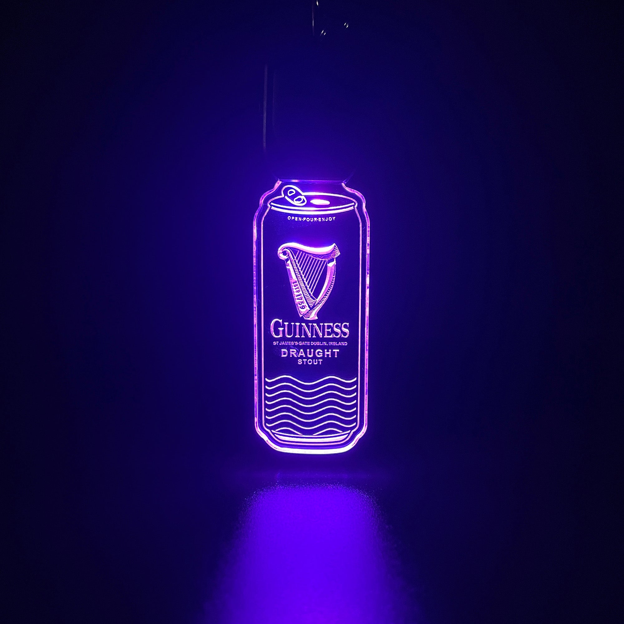 Guinness Beer Can LED Light Acrylic Keychain