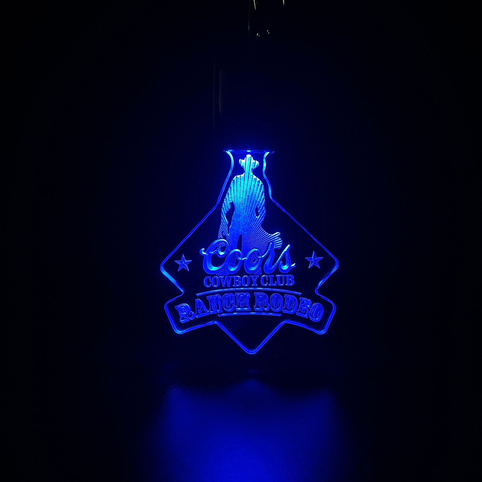 Coors Cowboy Club Ranch Rodeo LED Light Acrylic Keychain