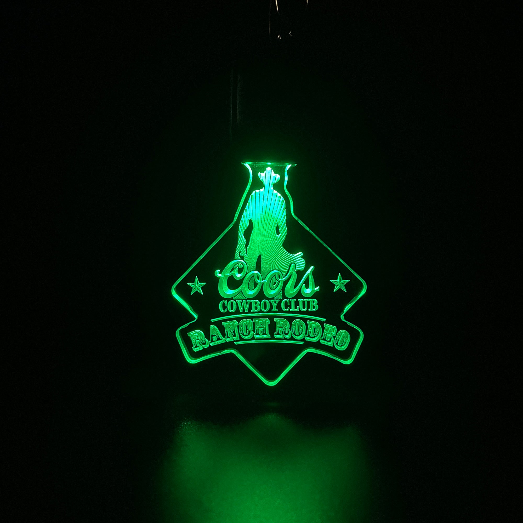 Coors Cowboy Club Ranch Rodeo LED Light Acrylic Keychain