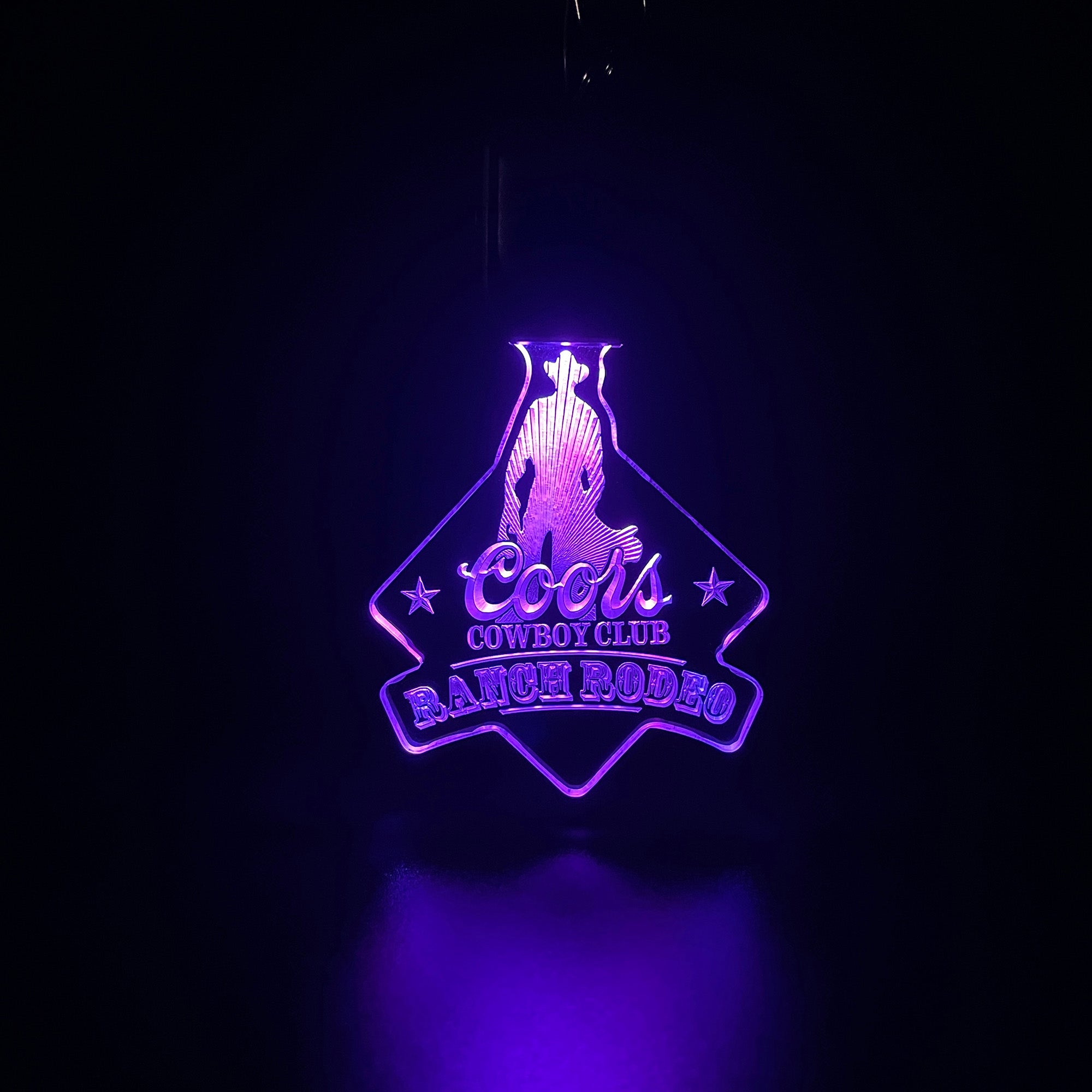 Coors Cowboy Club Ranch Rodeo LED Light Acrylic Keychain