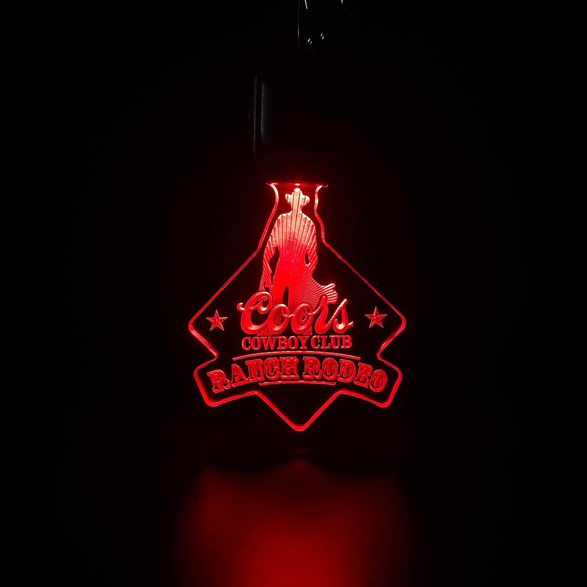 Coors Cowboy Club Ranch Rodeo LED Light Acrylic Keychain