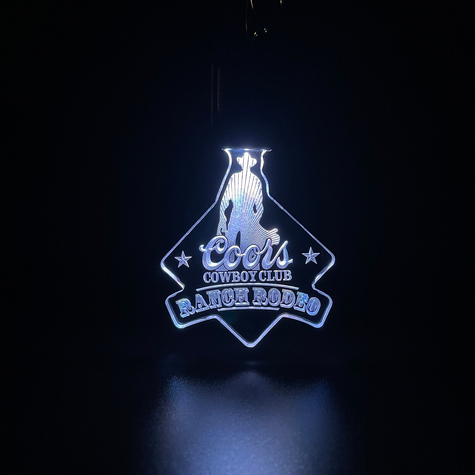 Coors Cowboy Club Ranch Rodeo LED Light Acrylic Keychain