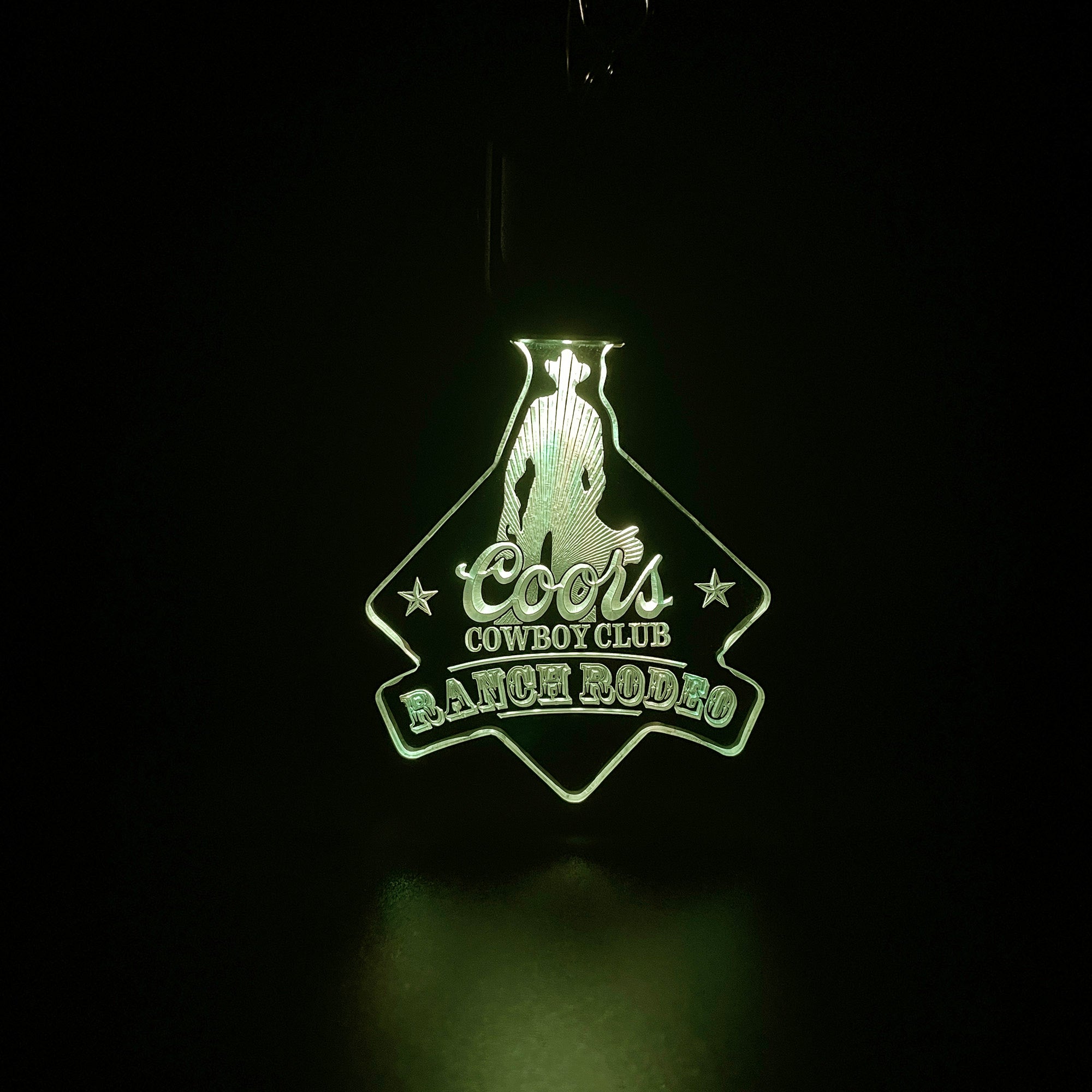 Coors Cowboy Club Ranch Rodeo LED Light Acrylic Keychain