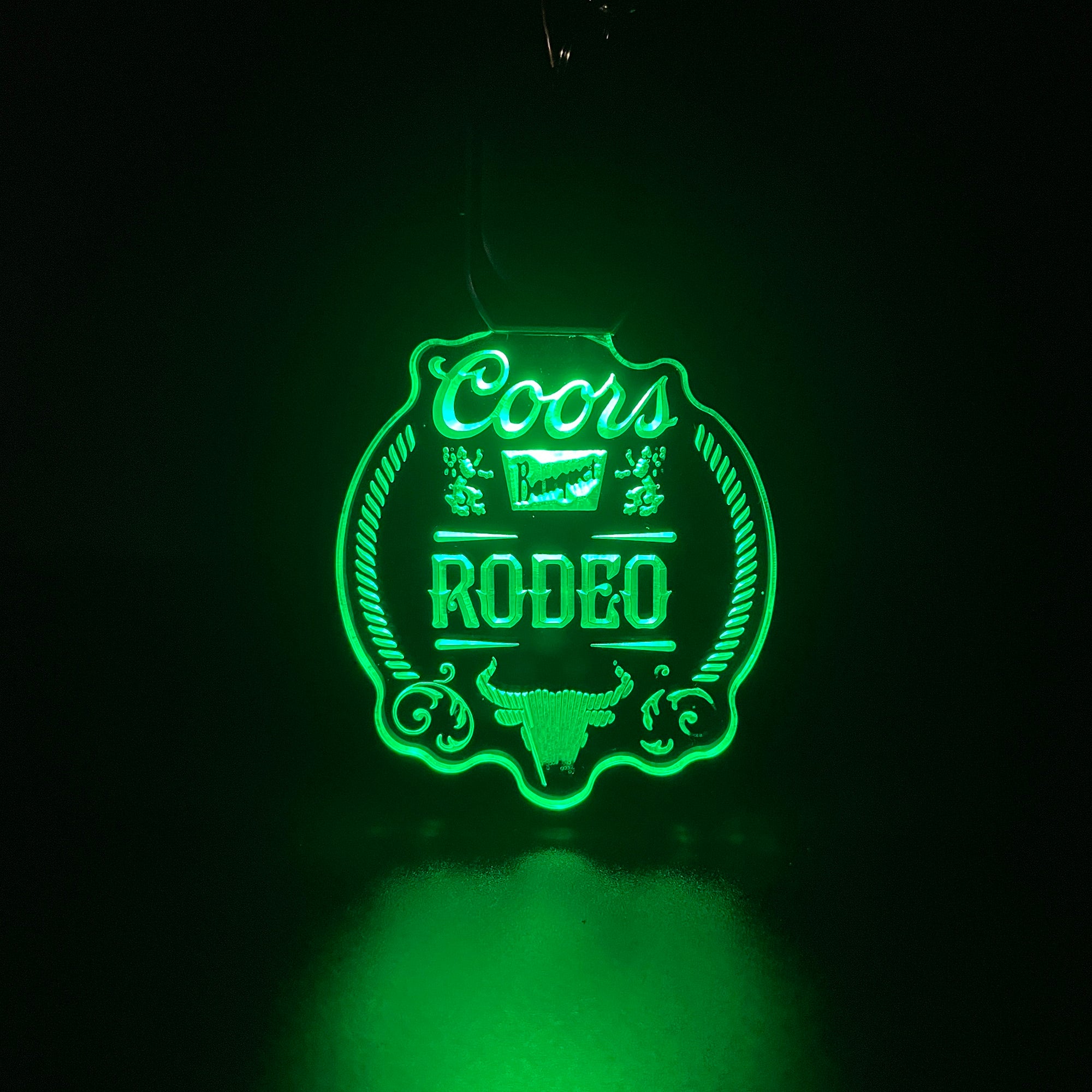 Coors Banquet Rodeo LED Light Acrylic Keychain
