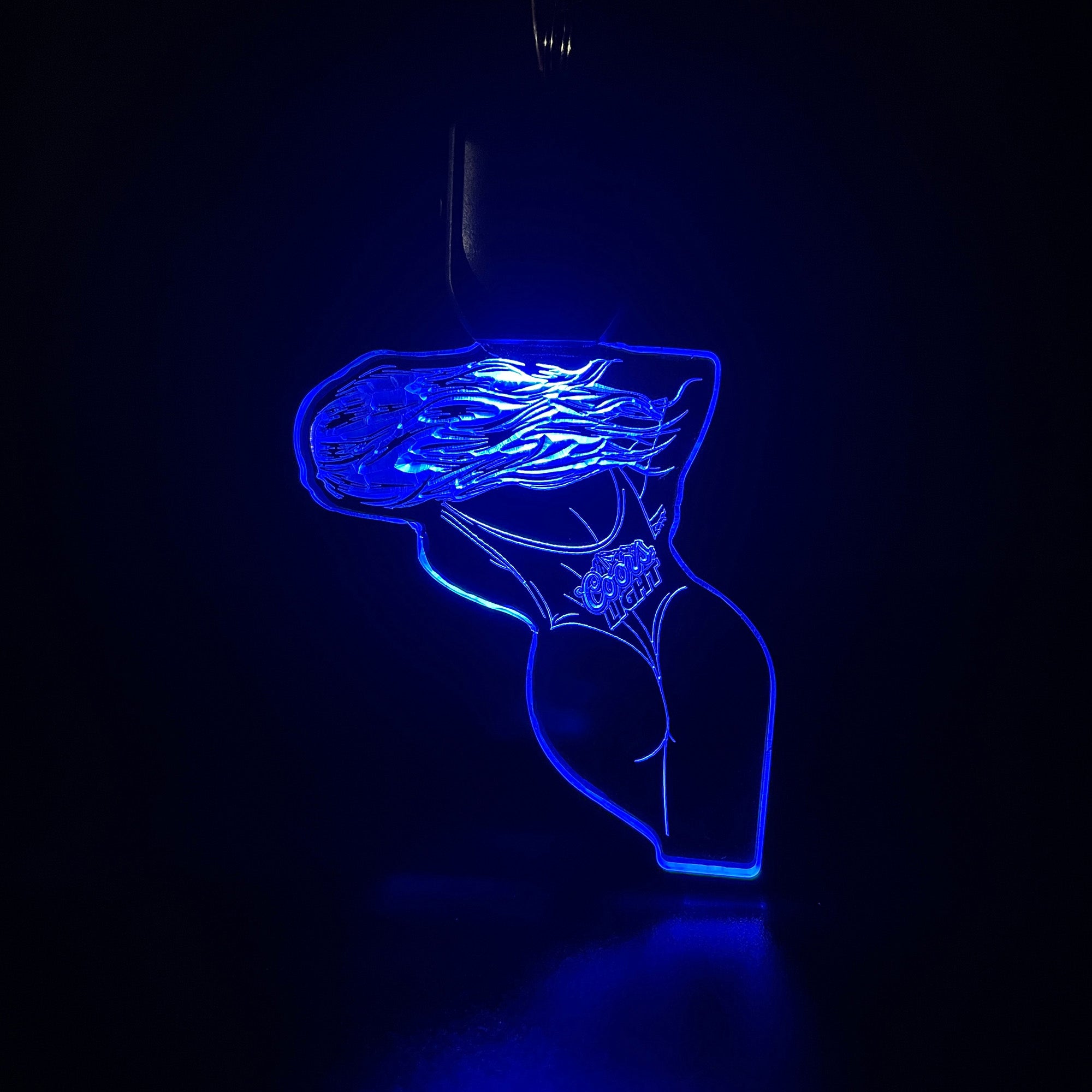 Coors Light Lady LED Light Acrylic Keychain
