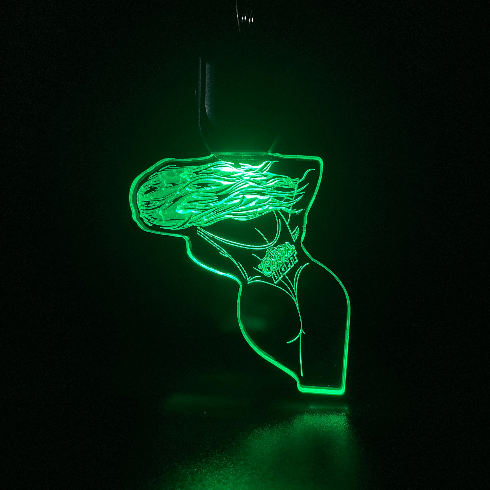 Coors Light Lady LED Light Acrylic Keychain