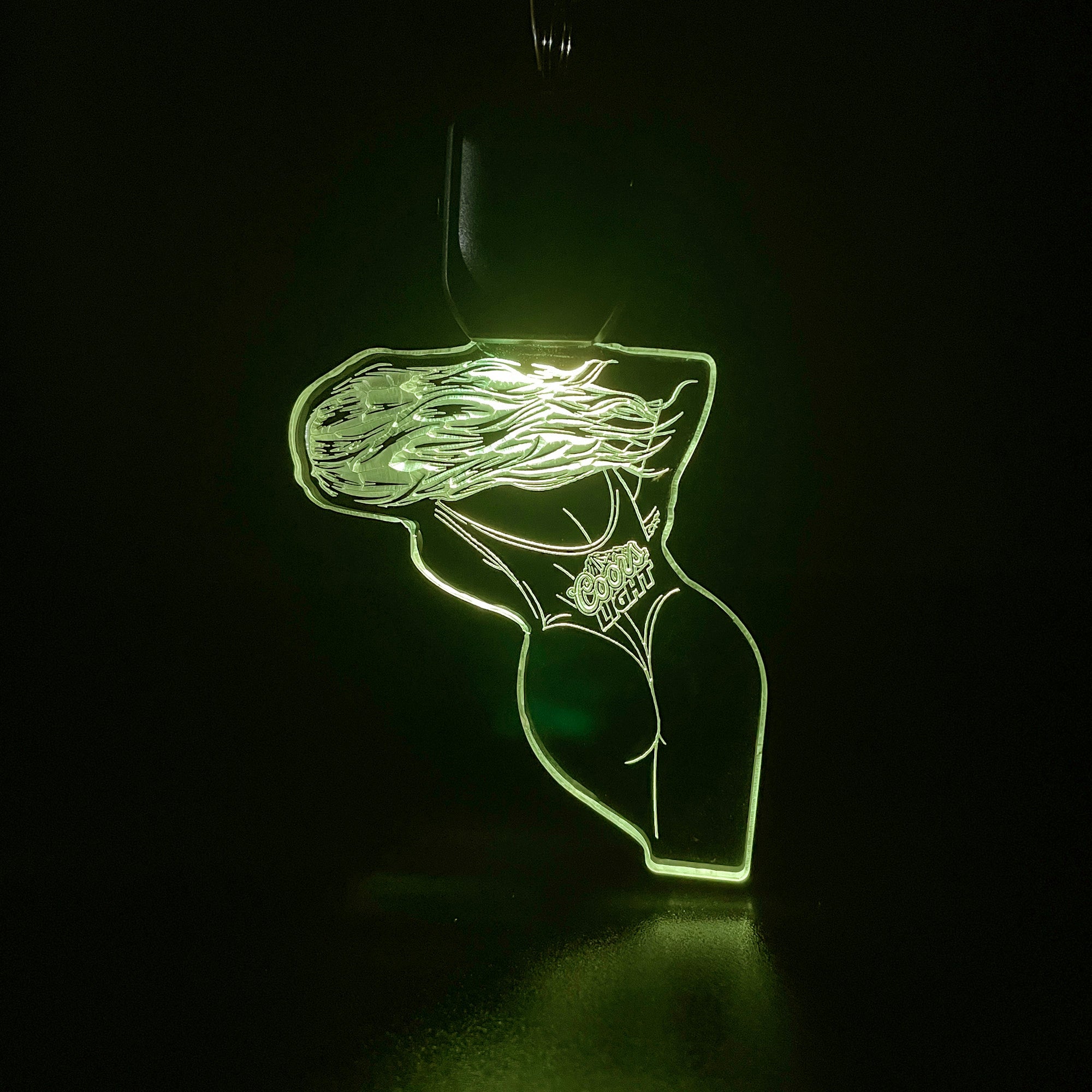 Coors Light Lady LED Light Acrylic Keychain