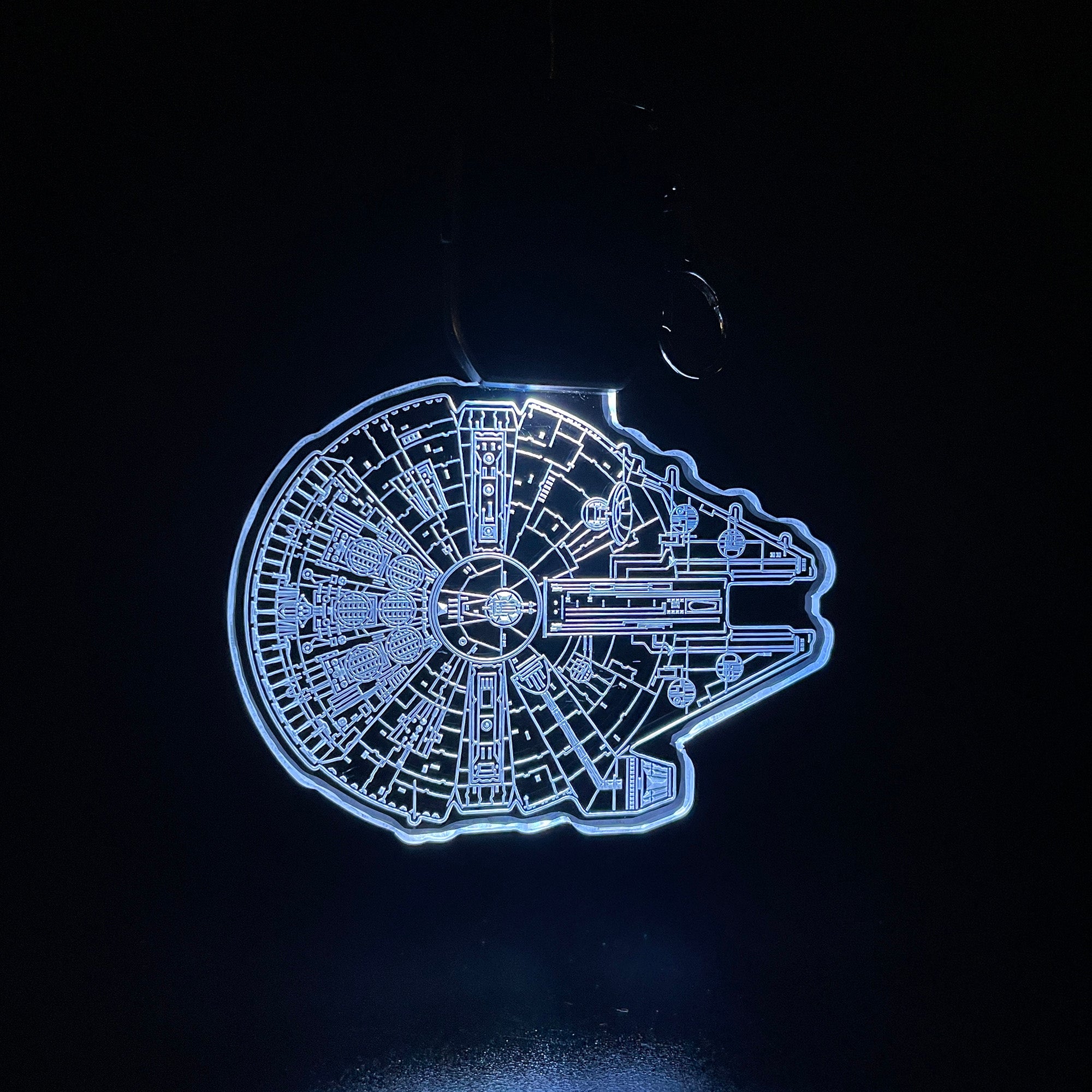 Star Wars Millennium Falcon LED Light Acrylic Keychain