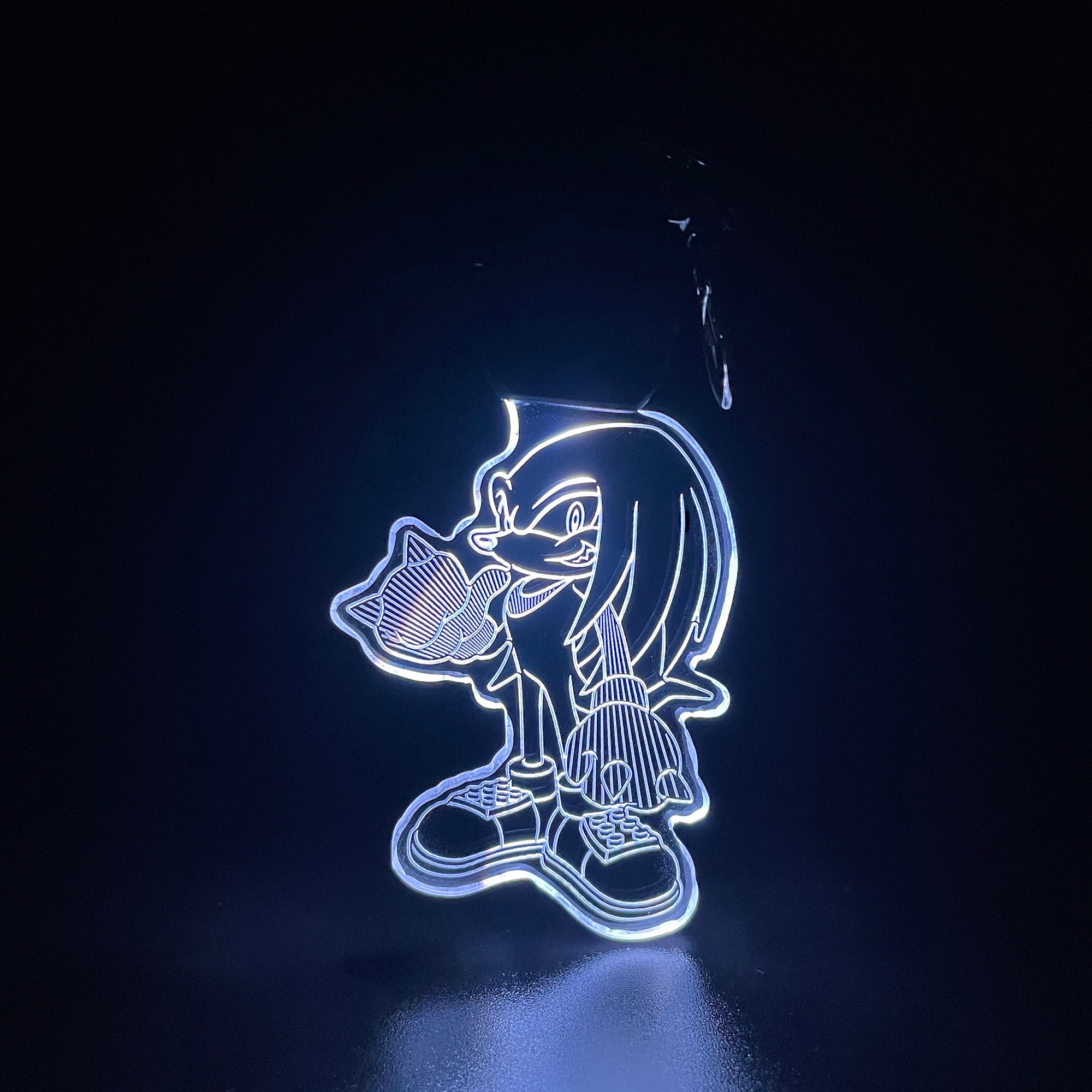 Sonic Knuckles LED Light Acrylic Keychain