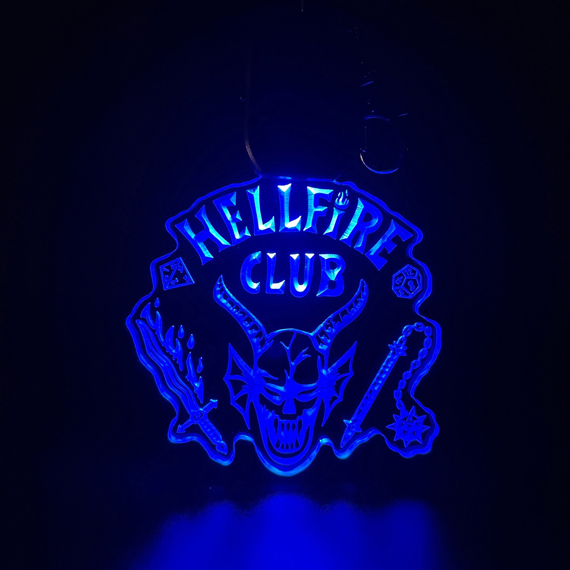 Hellfire Club Stranger Things LED Light Acrylic Keychain