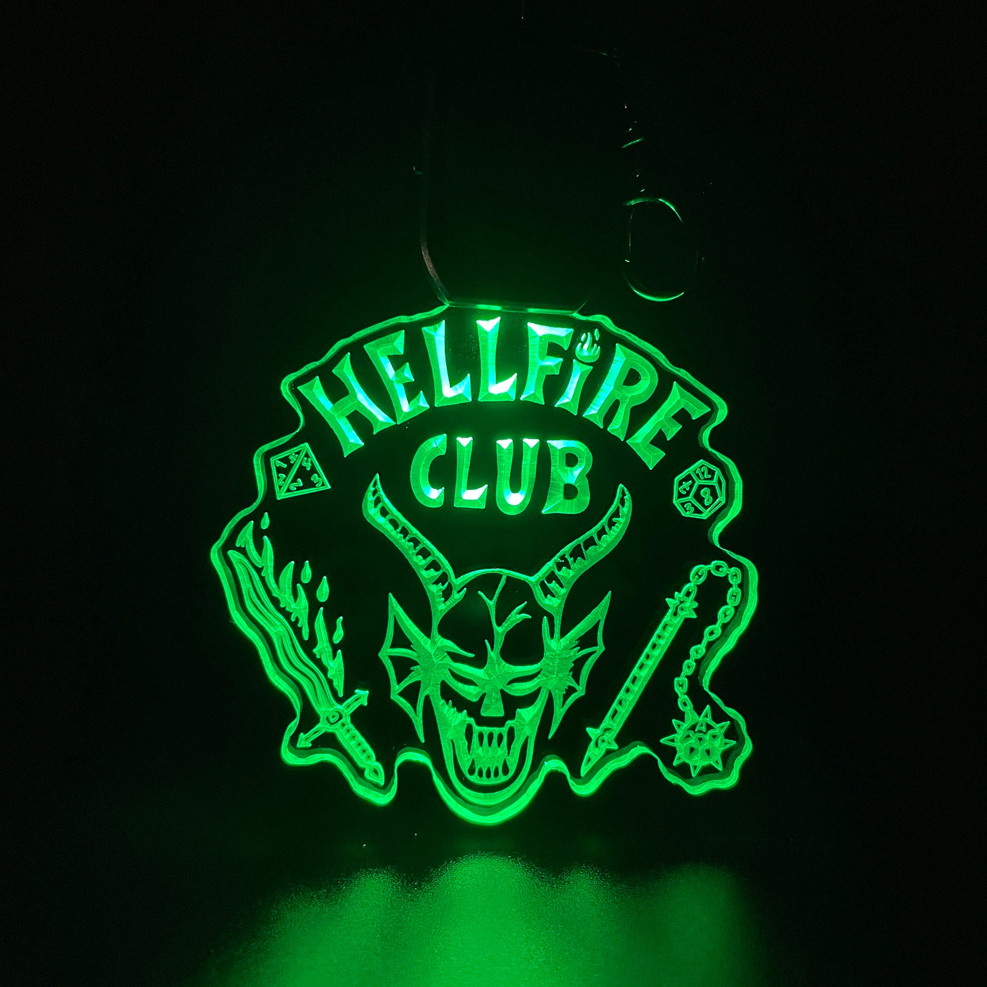 Hellfire Club Stranger Things LED Light Acrylic Keychain