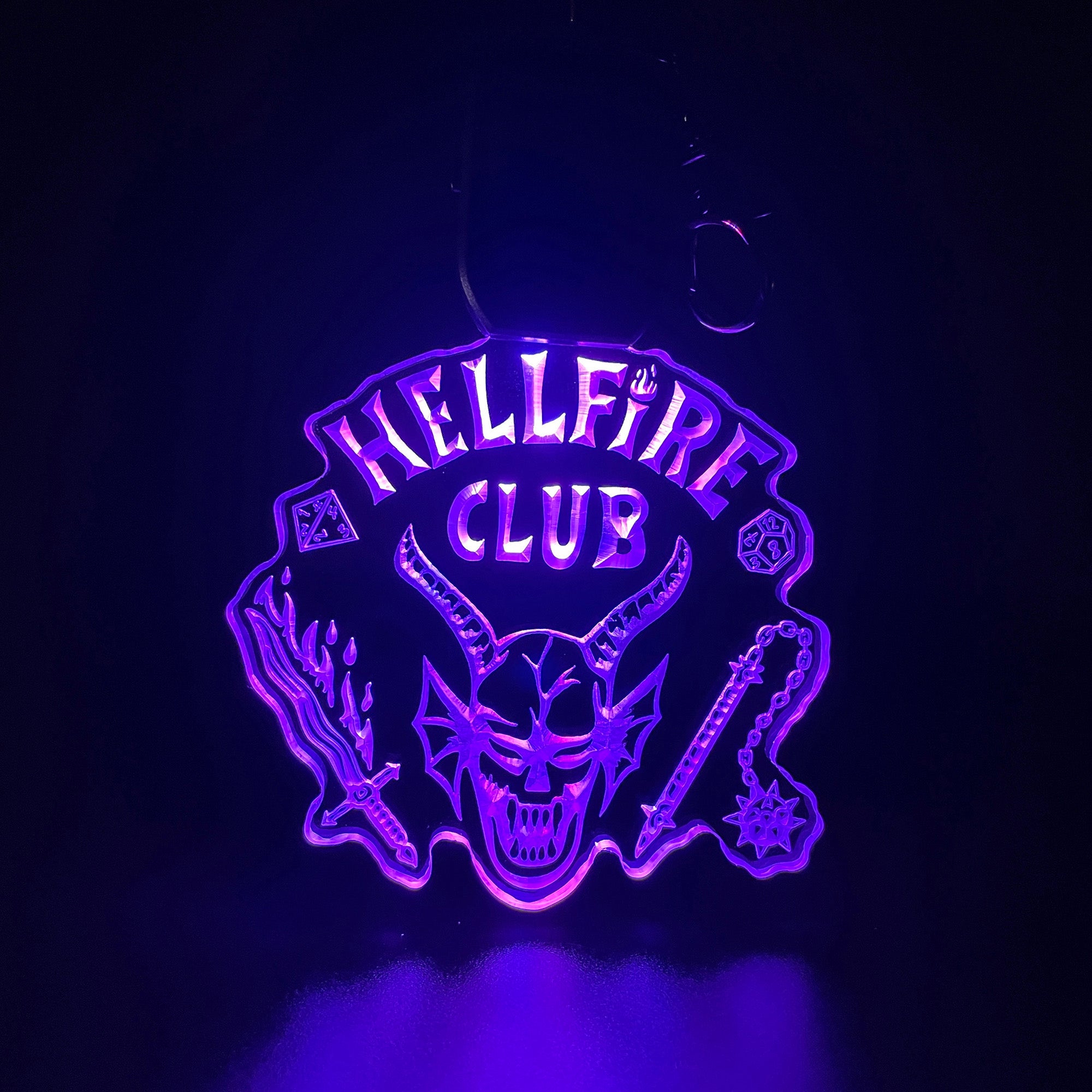 Hellfire Club Stranger Things LED Light Acrylic Keychain