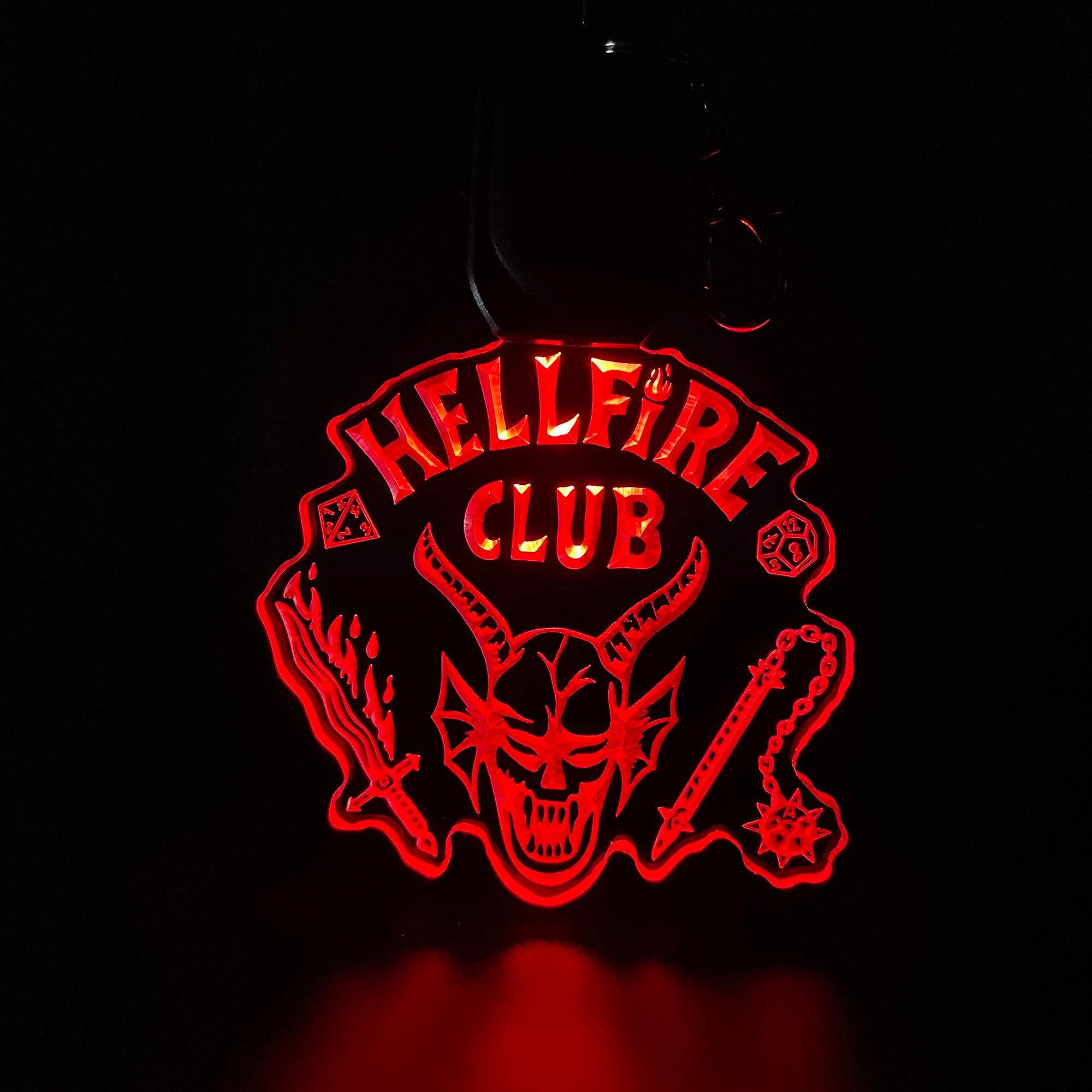 Hellfire Club Stranger Things LED Light Acrylic Keychain