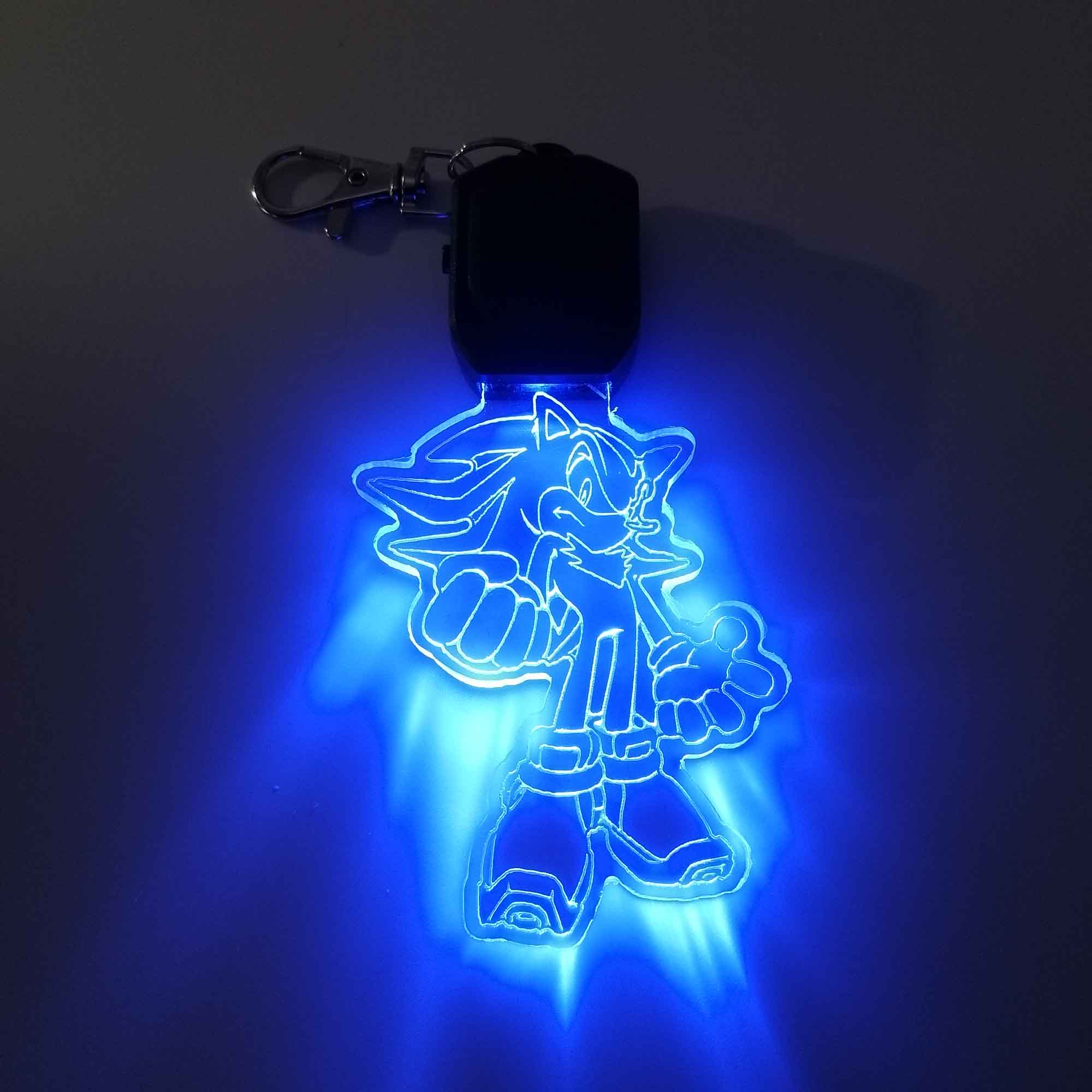 Sonic Shadow LED Light Acrylic Keychain