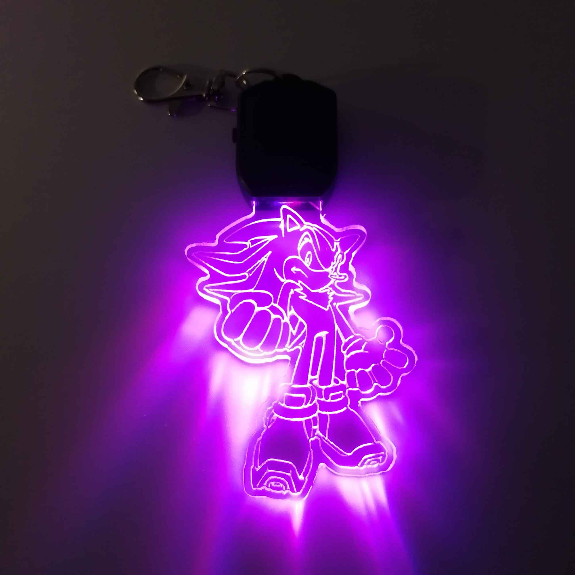 Sonic Shadow LED Light Acrylic Keychain