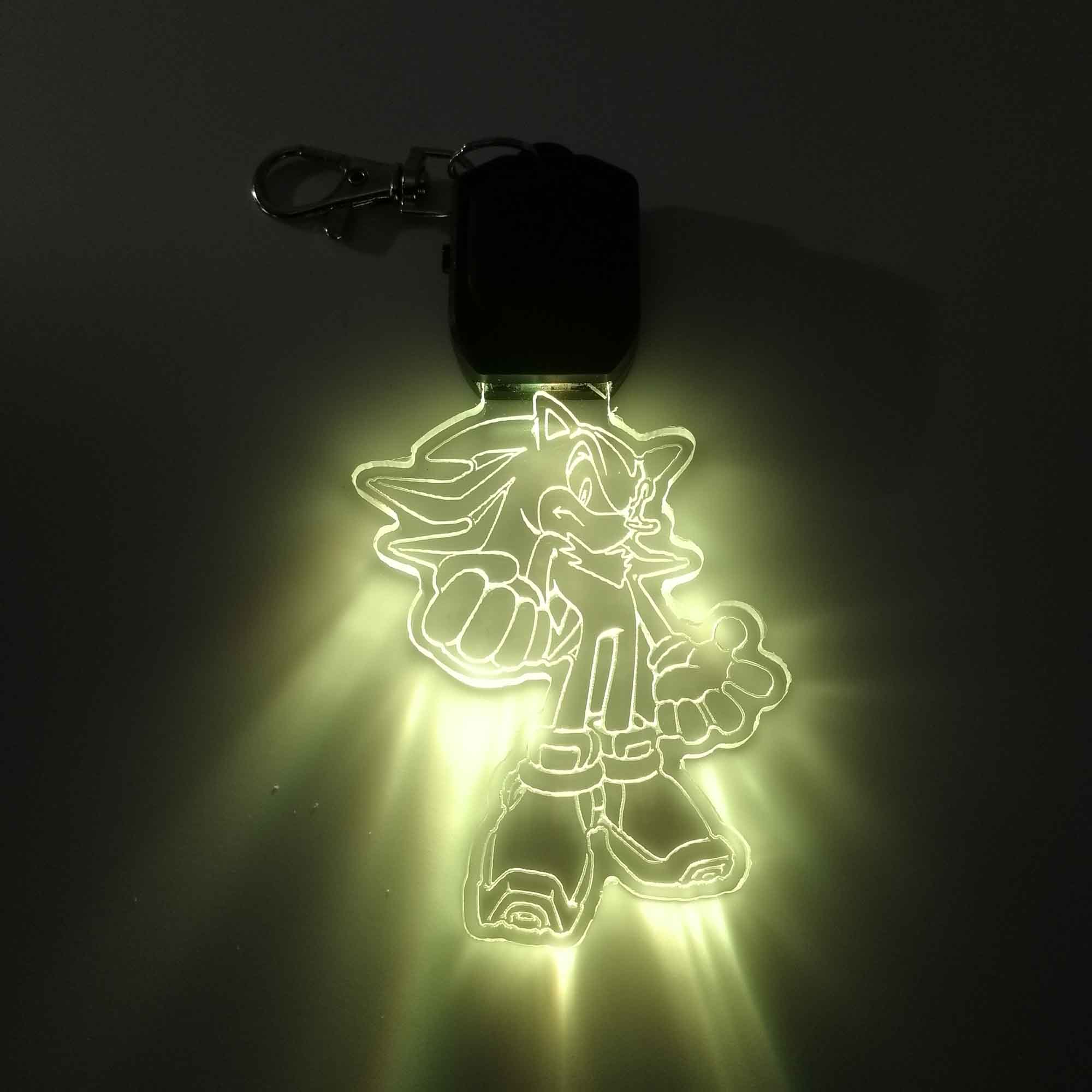 Sonic Shadow LED Light Acrylic Keychain