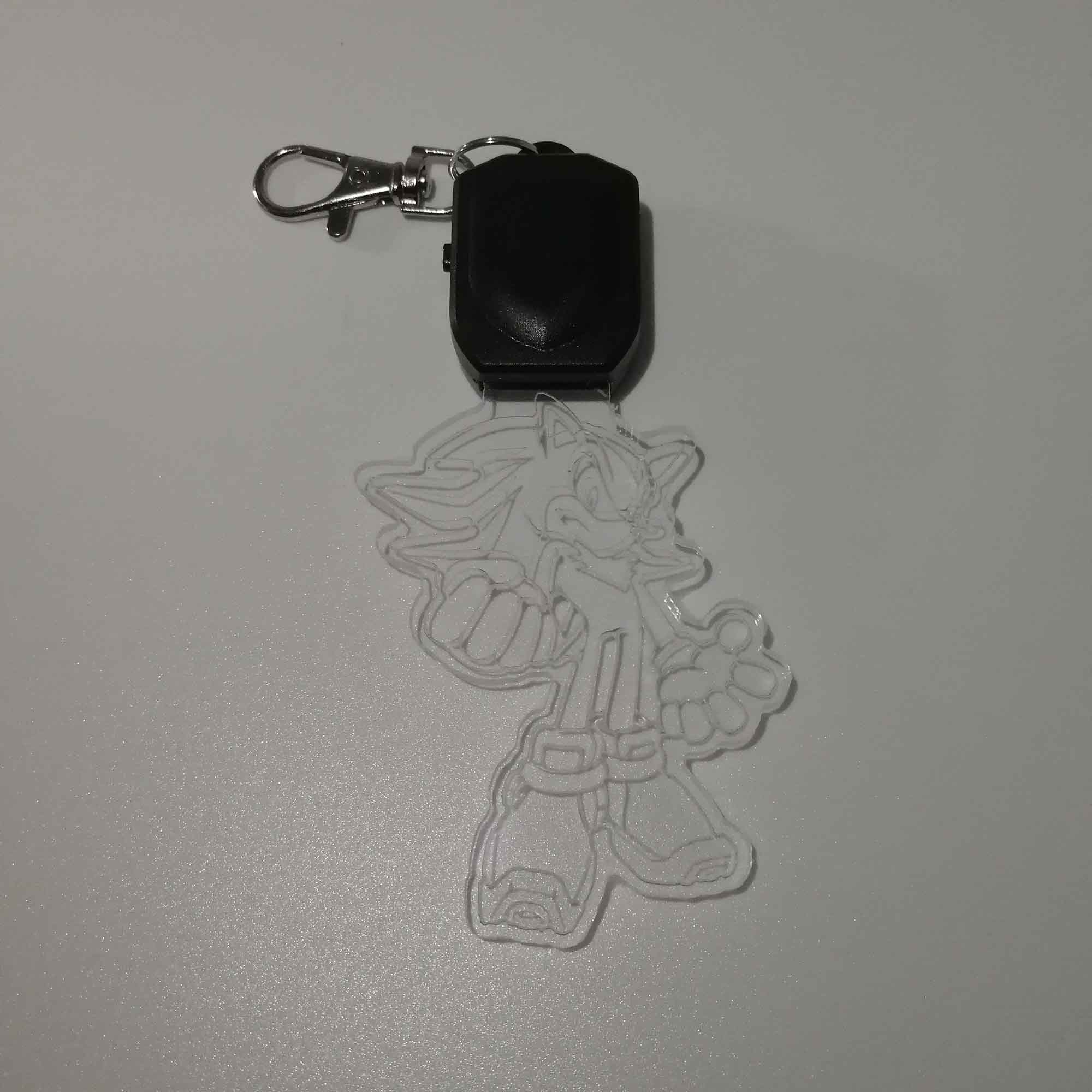 Sonic Shadow LED Light Acrylic Keychain